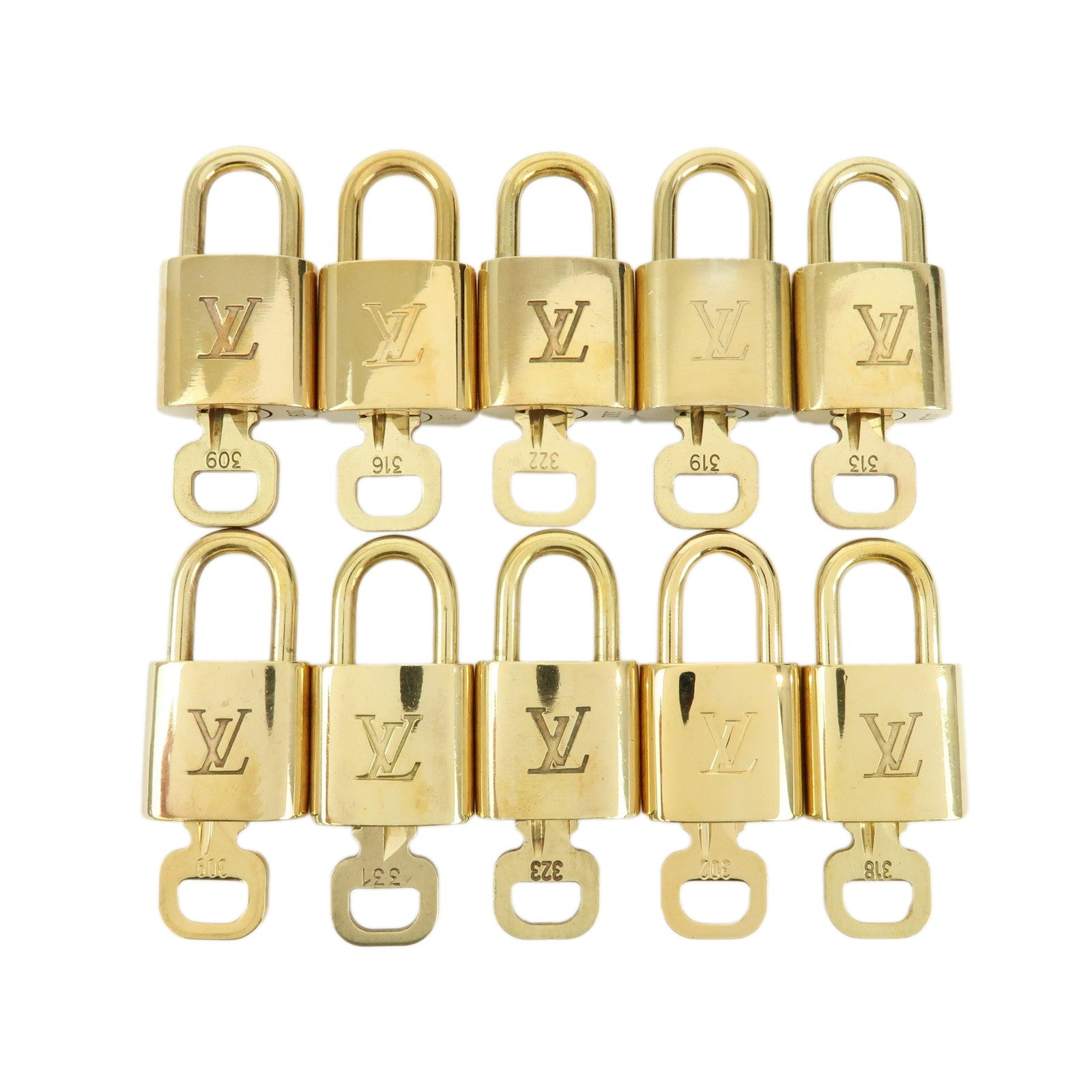 Louis Vuitton Set of 10 Lock & Key Cadena Key Lock