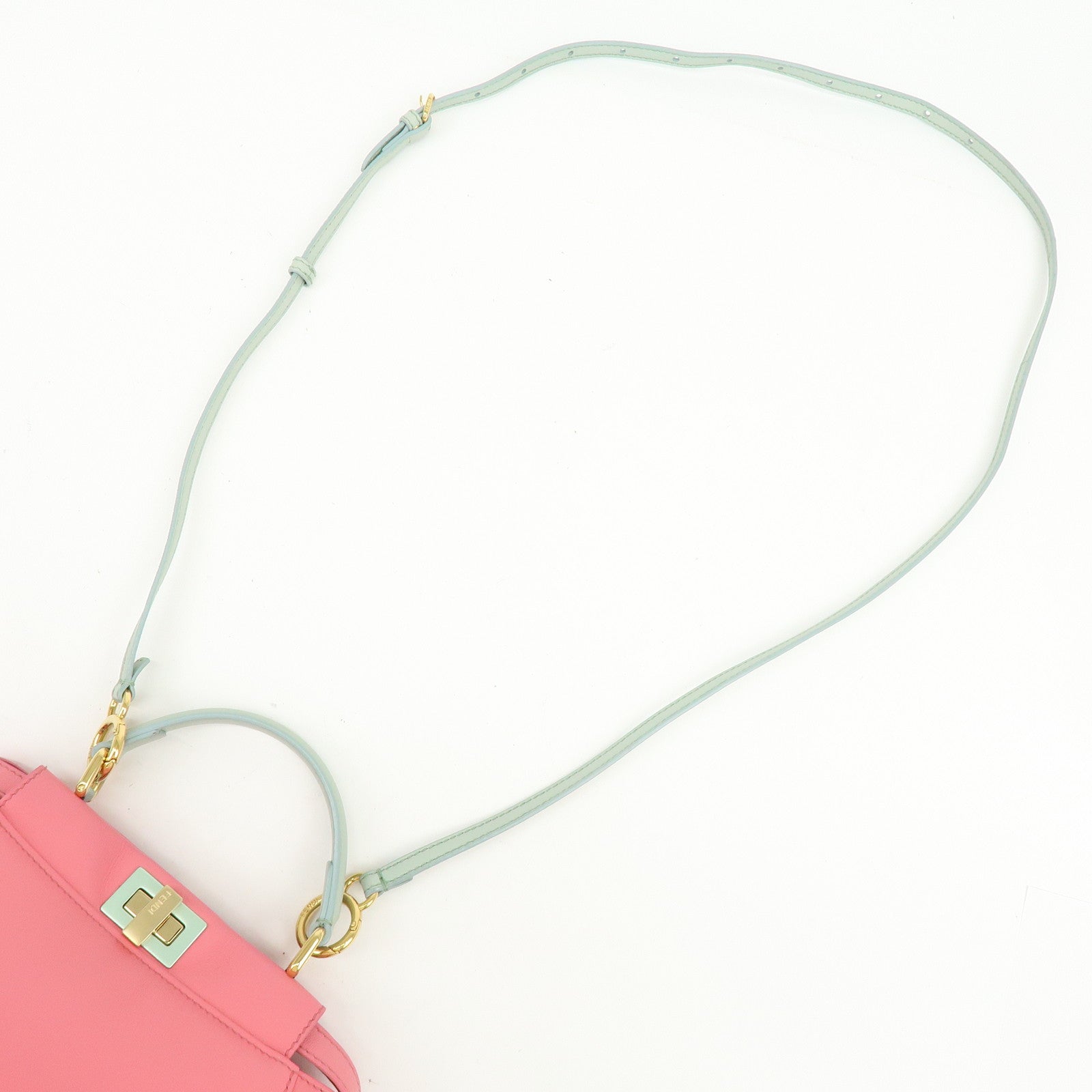 FENDI Peekaboo Mini Leather 2Way Shoulder Bag Hand Bag Pink 8BN244