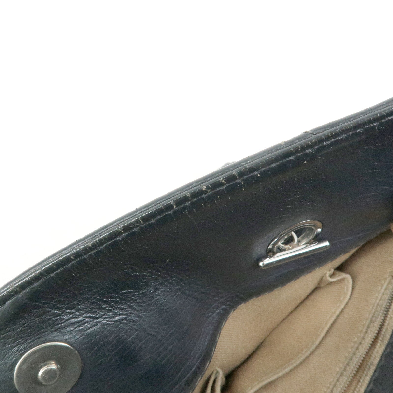 CHANEL COCO Mark Wild Stitch Calf Leather Chain Shoulder Bag Black