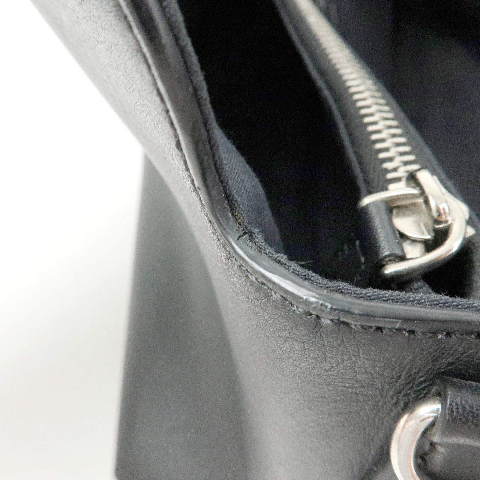 FENDI By The Way Large Leather 2Way Bag Hand Bag Black 8BL125