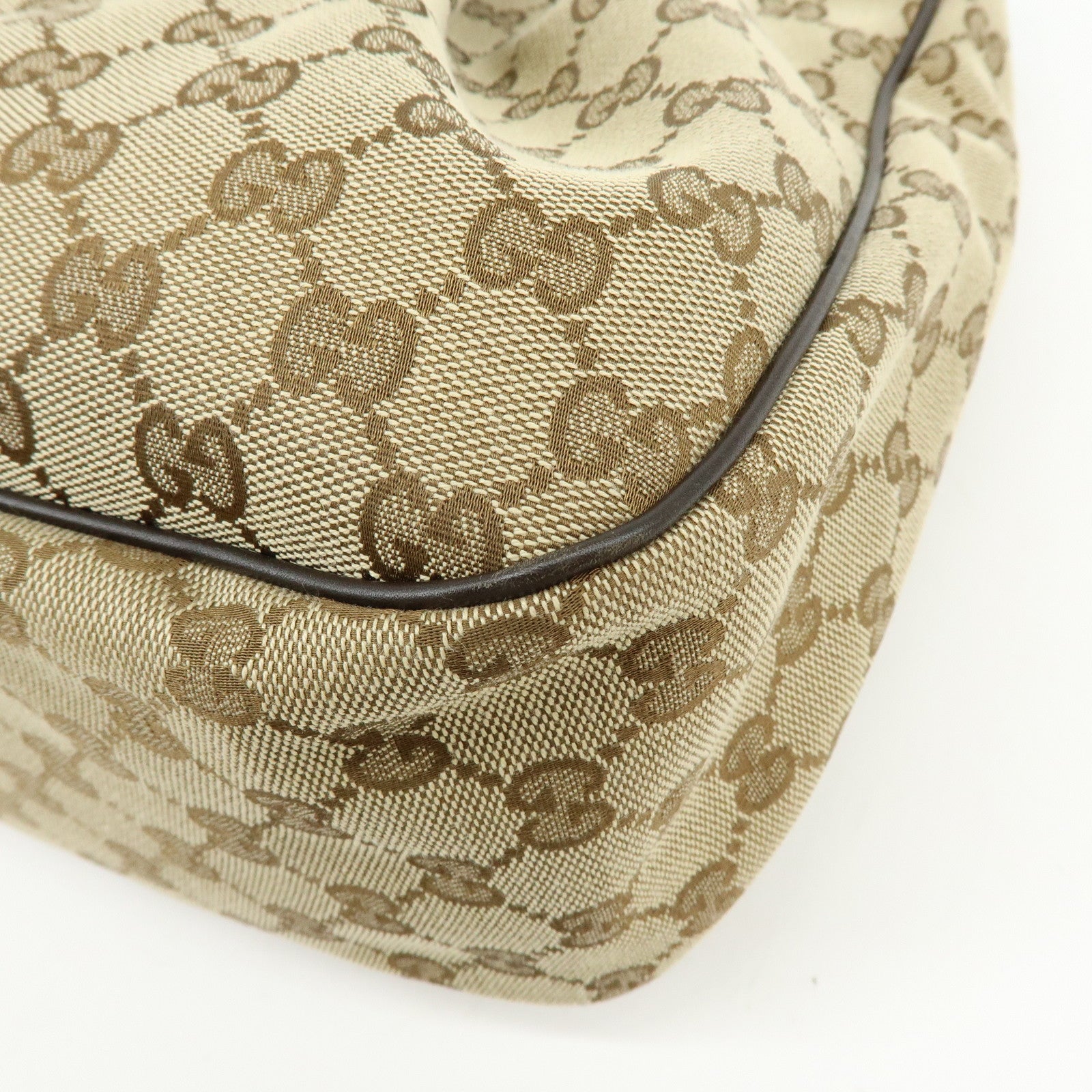 GUCCI Sukey GG Canvas Leather Tote Bag Hand Bag Beige Dark Brown 296835