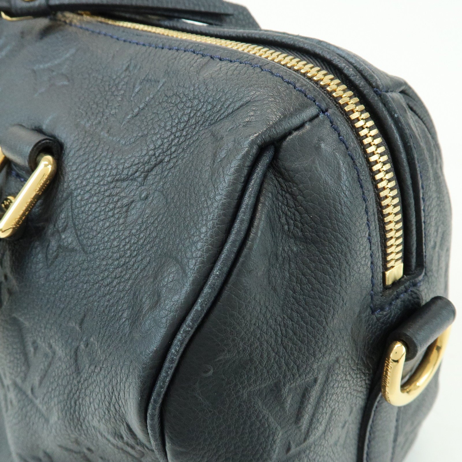 Louis Vuitton Monogram Empreinte Speedy Bandouliere 25 Navy M40762