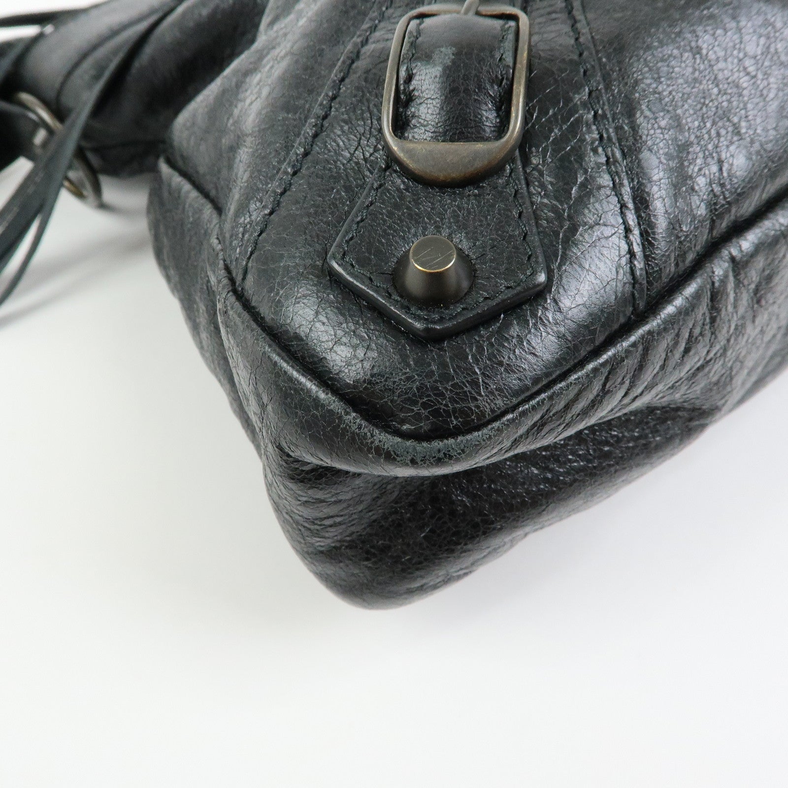 BALENCIAGA The Town Leather 2Way Bag Hand Bag Black 240579