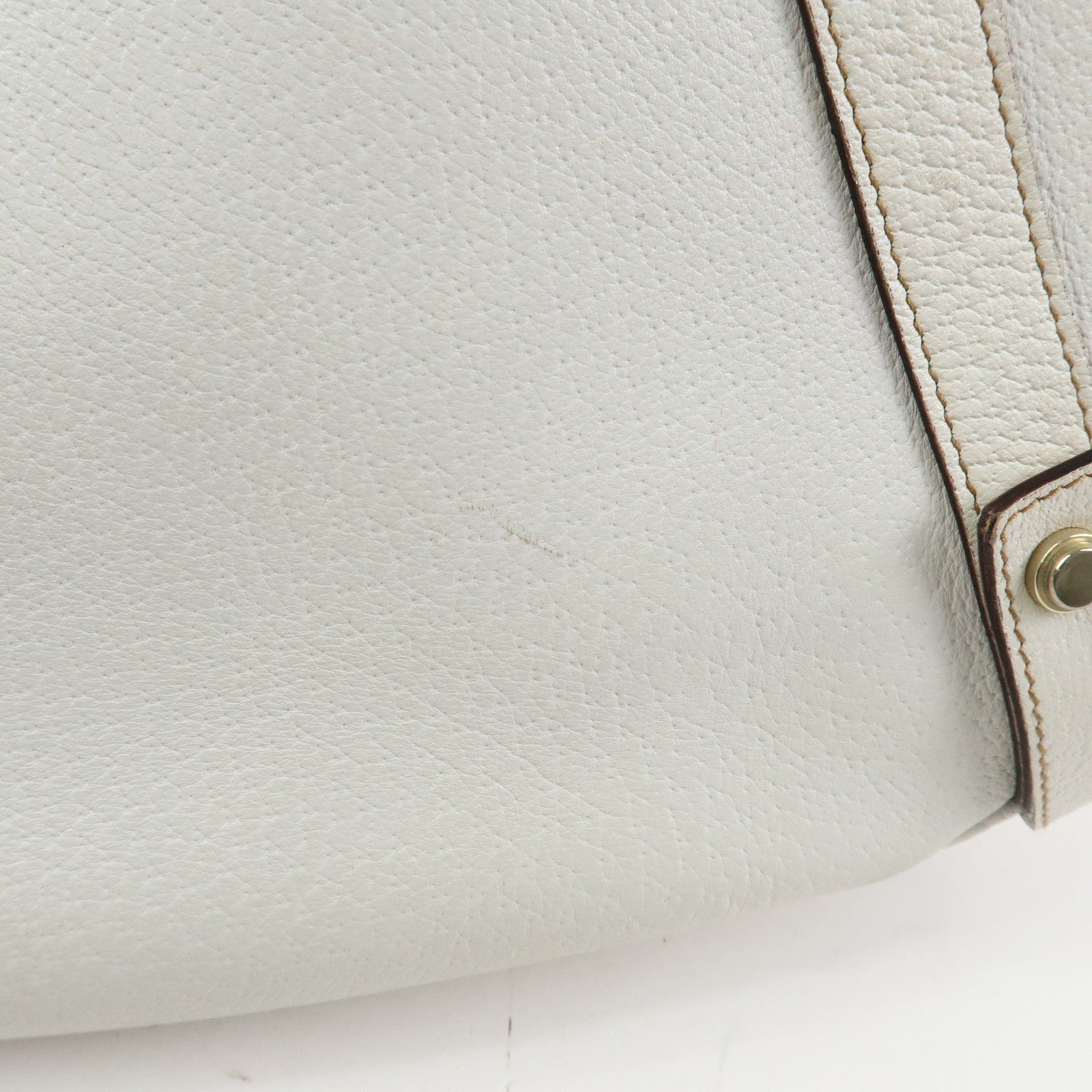 Gucci Abbey Leather Tote Bag Shoulder Bag Hand Bag White 130736
