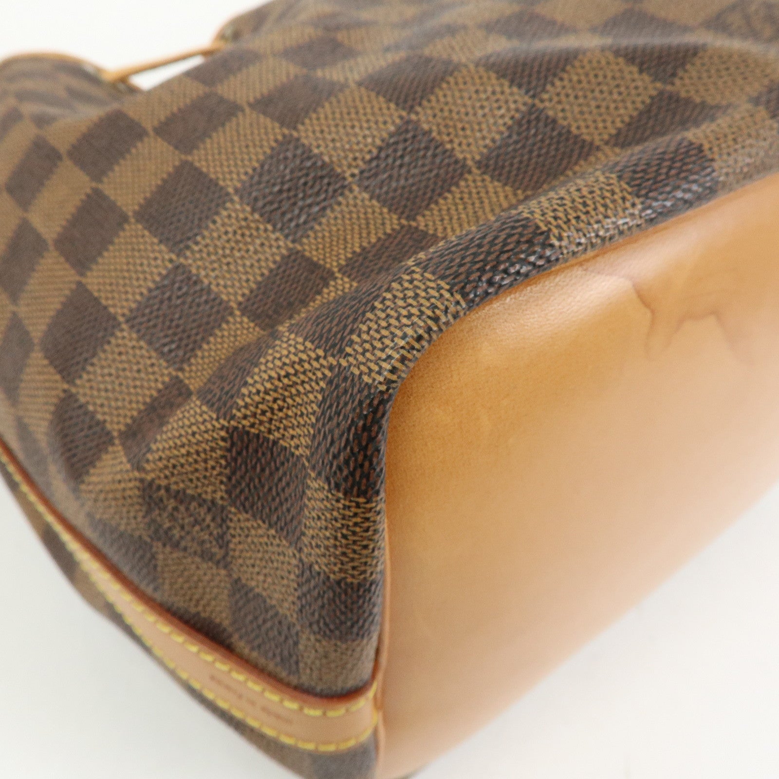 Louis Vuitton Damier Noe Canvas Leather Shoulder Bag Brown