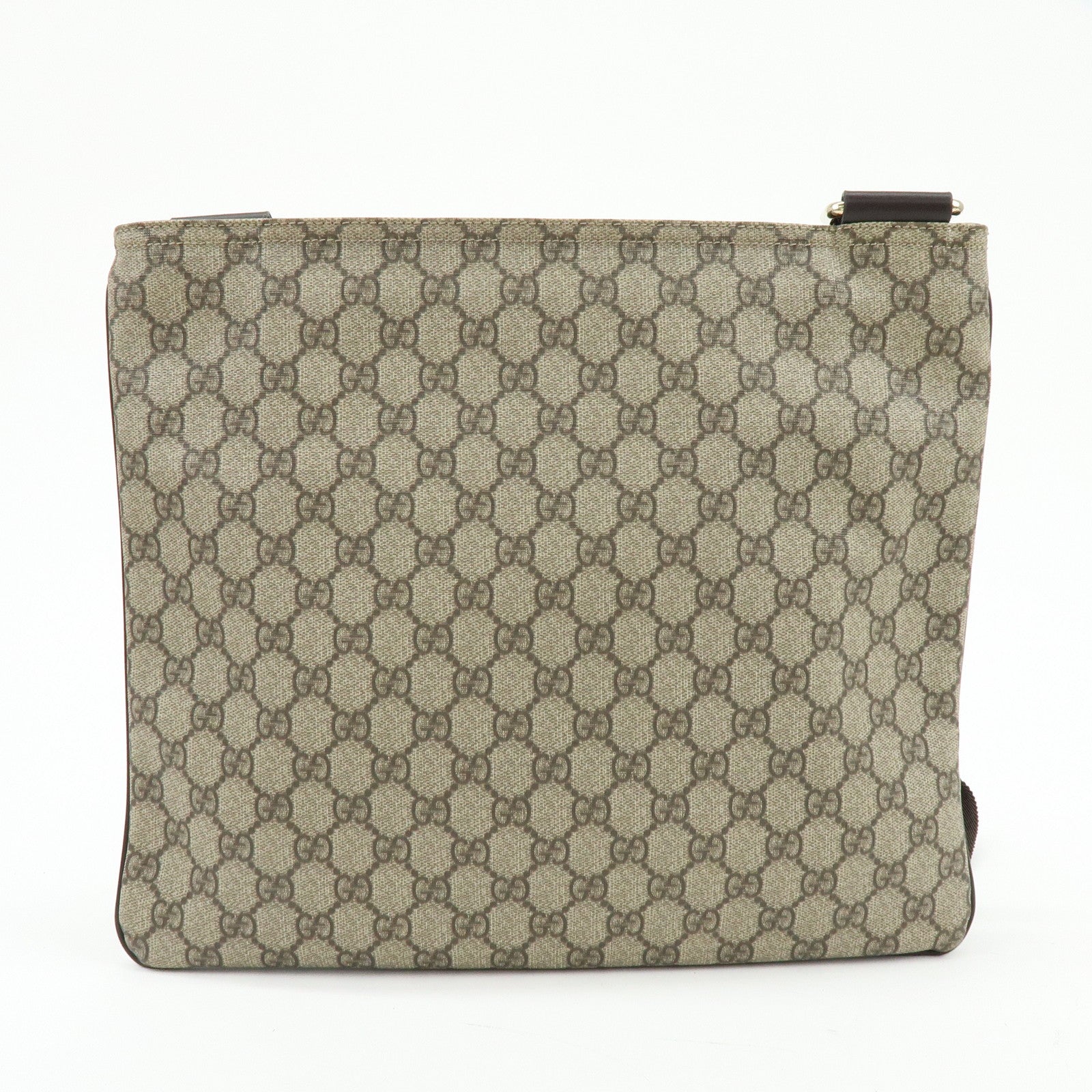 GUCCI GG Supreme Leather Shoulder Bag Crossbody Bag Brown Beige 201446