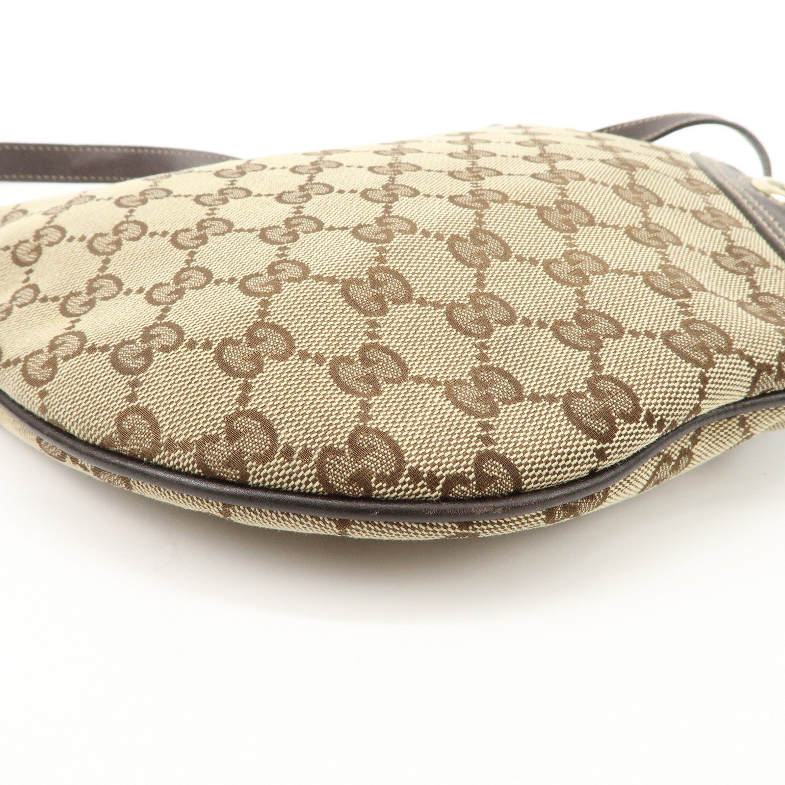 GUCCI New Brit GG Canvas Leather Shoulder Bag Beige Brown 169998 Used