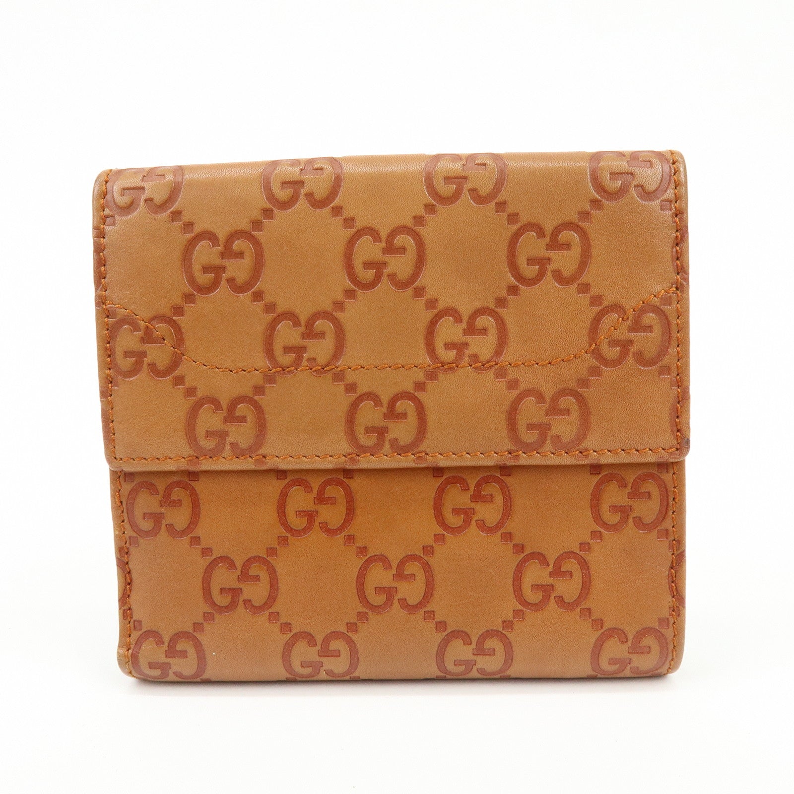 GUCCI New Jackie Guccissima Leather Compact Wallet Brown 141435