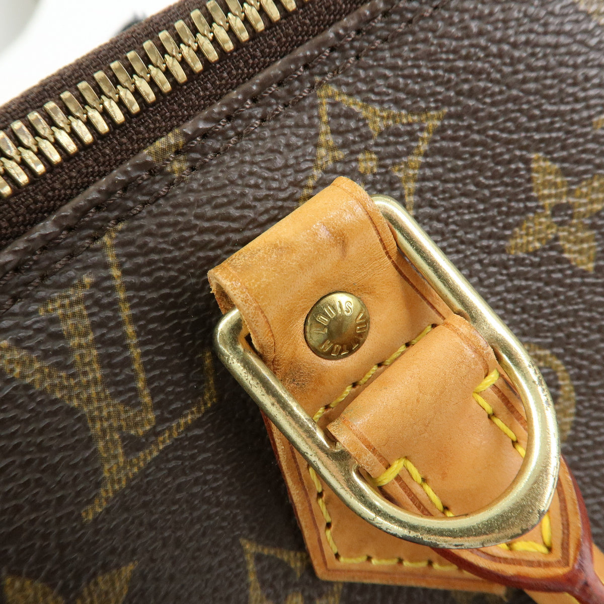 Louis Vuitton Monogram Alma PM Canvas Leather Hand Bag Brown M51130