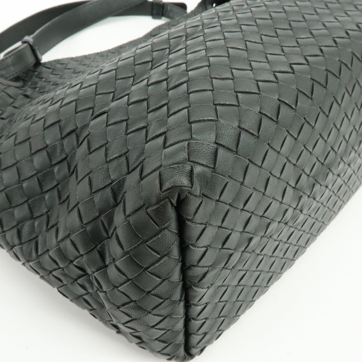 BOTTEGA VENETA Garda Intrecciato Leather Shoulder Bag Hand Bag Black