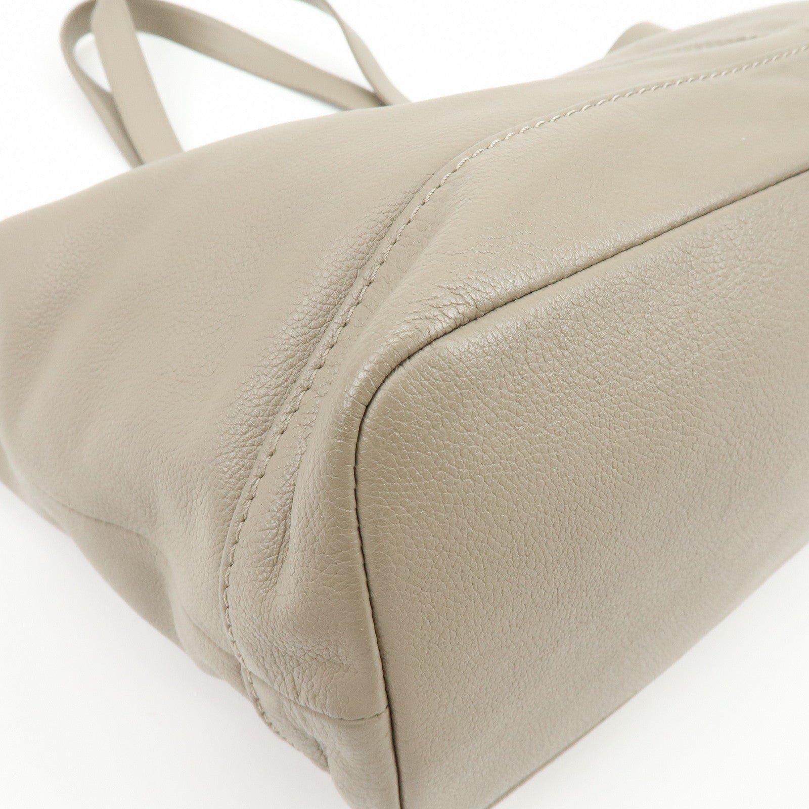 Chloe See By Chloe Leather Tote Bag Hand Bag Shoulder Bag Greige