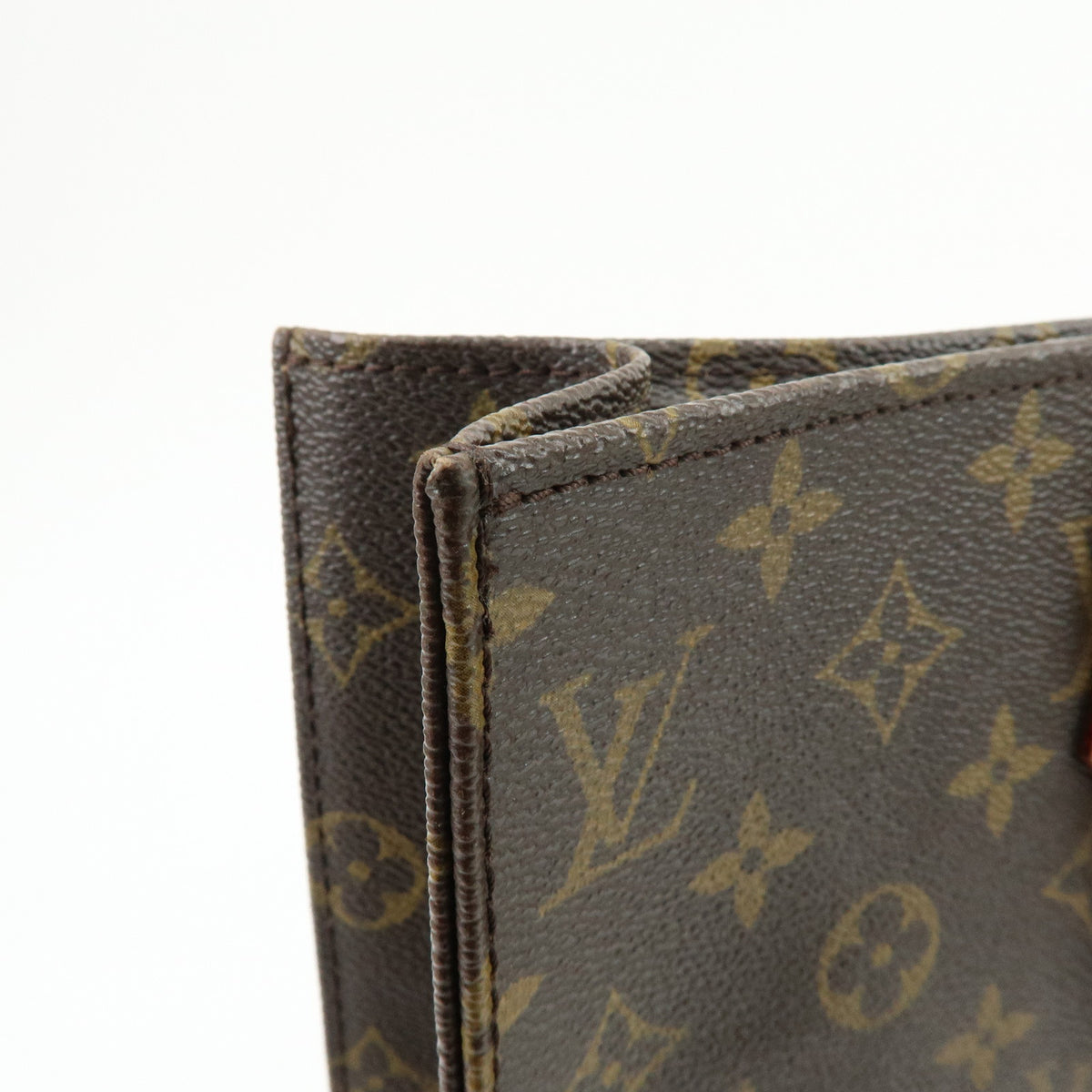 Louis Vuitton Monogram Sac Plat Tote Bag Hand Bag Brown M51140
