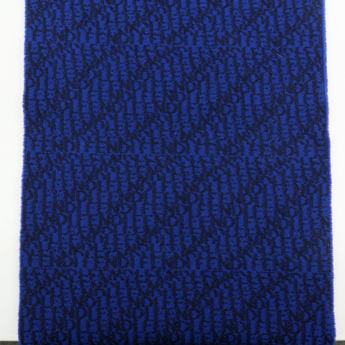 FENDI Zucca Lot of 2 Wool 100% Fringe Scarf Brown Blue