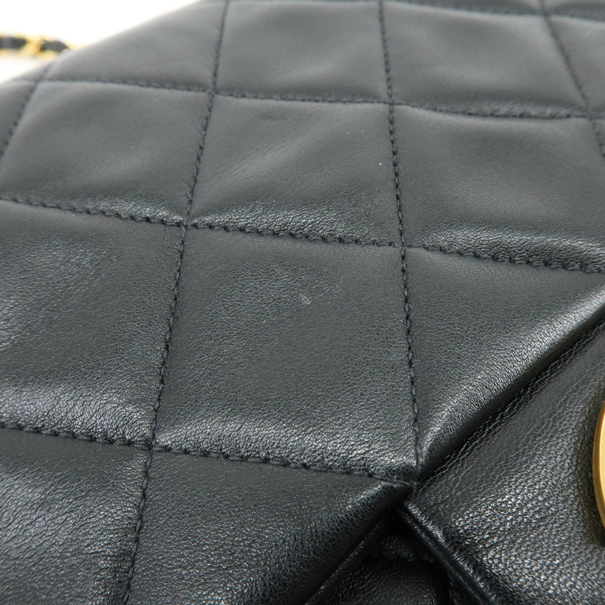 CHANEL Jumbo Matelasse 34 Lamb Skin Chain Shoulder Bag Black A01094