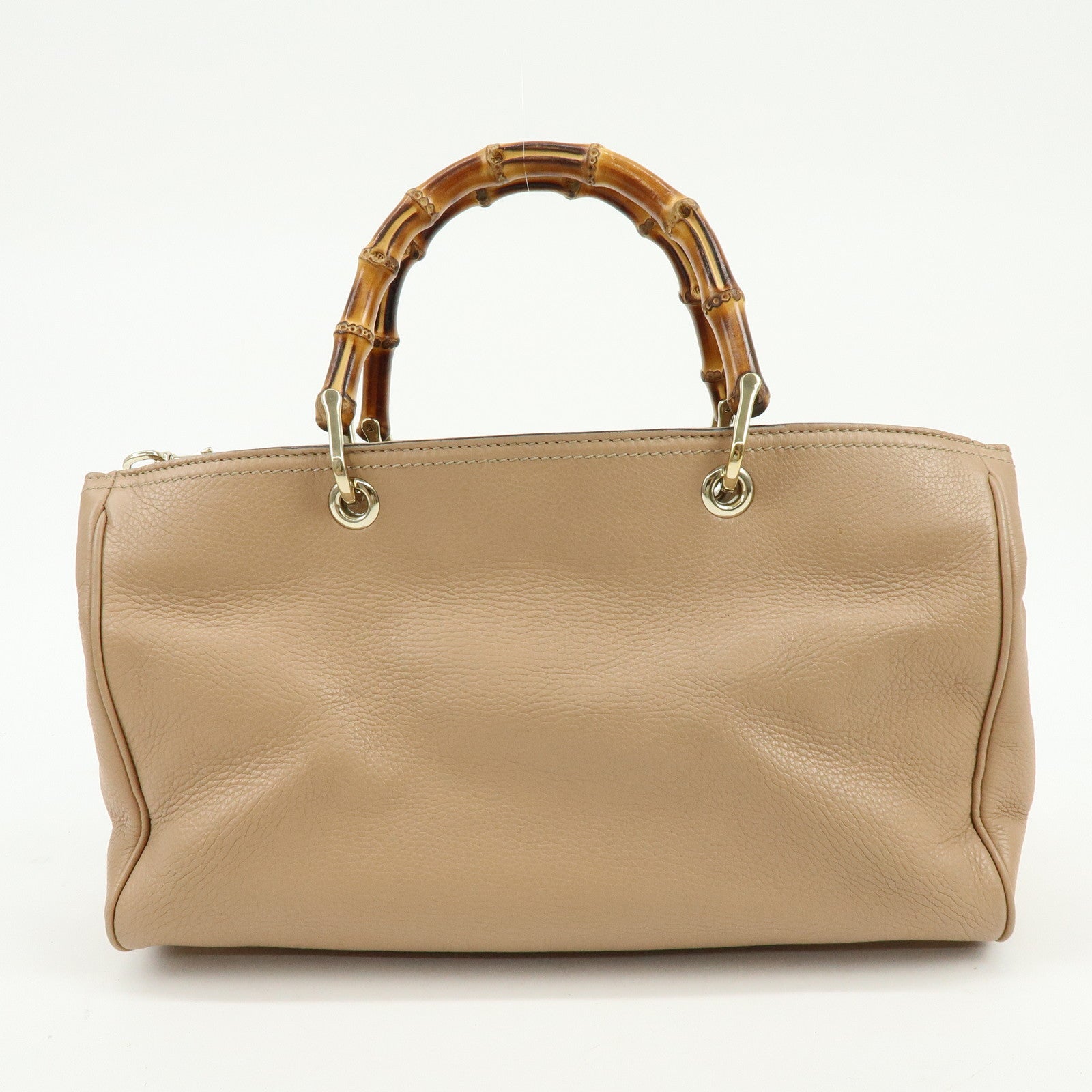 GUCCI Bamboo Shopper Medium 2Way Bag Shoulder Bag Pink Beige 323660
