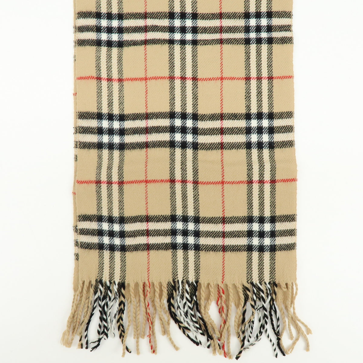 BURBERRY Nova Plaid Wool 100% Scarf Shawl Beige