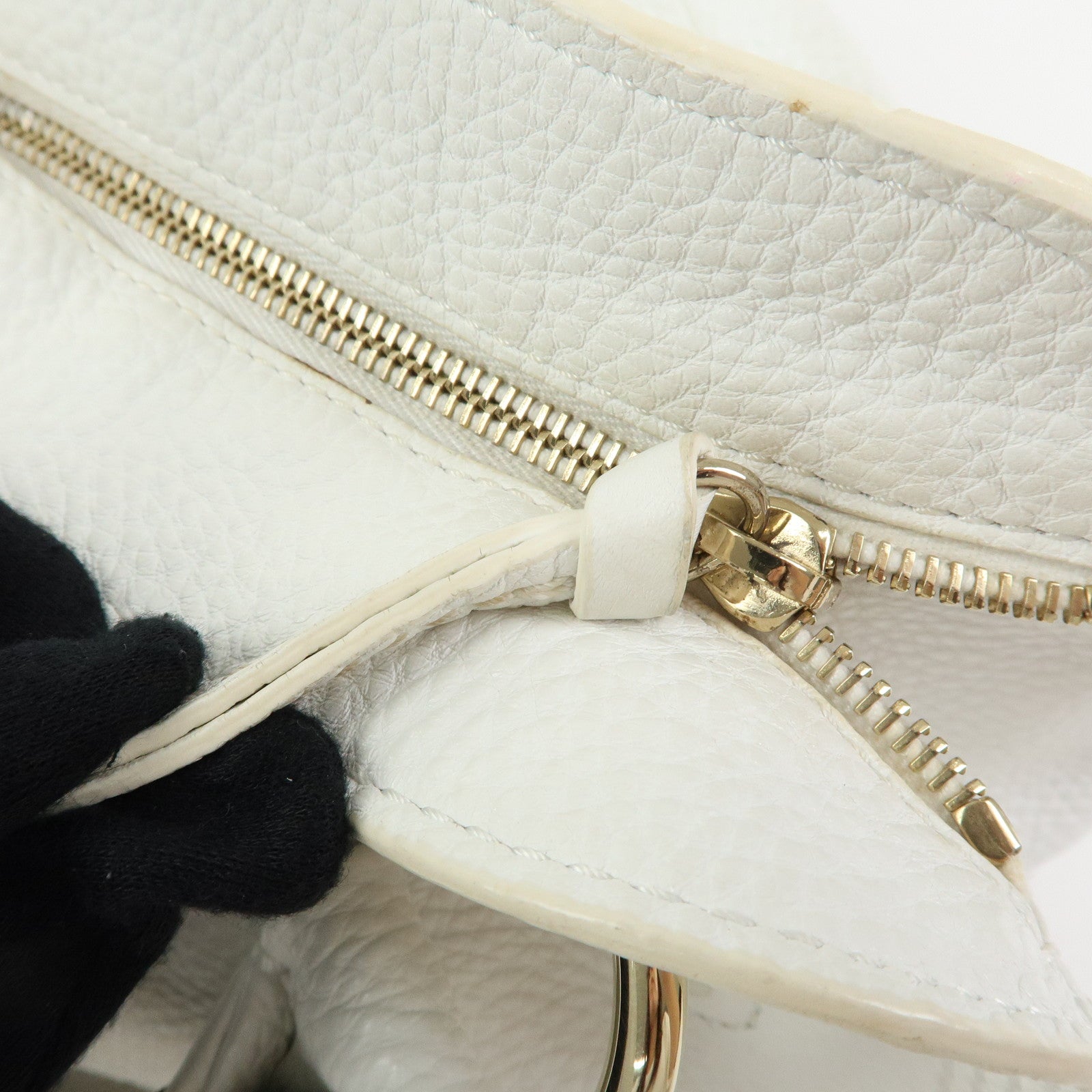 Celine Bittersweet Leather Shoulder Bag Hand Bag Hobo Bag White