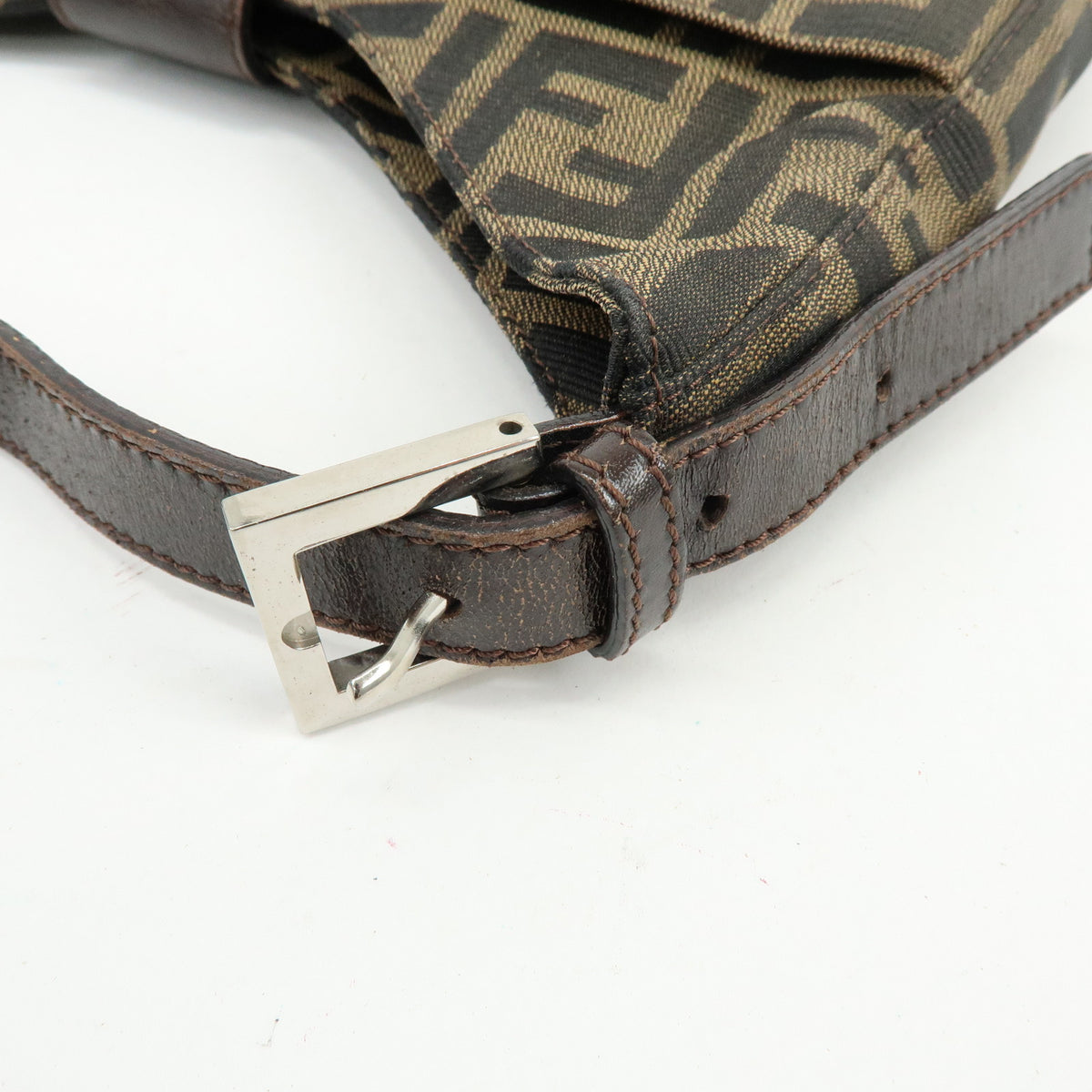 FENDI Zucca Canvas Leather Hand Bag Shoulder Bag Brown 26569