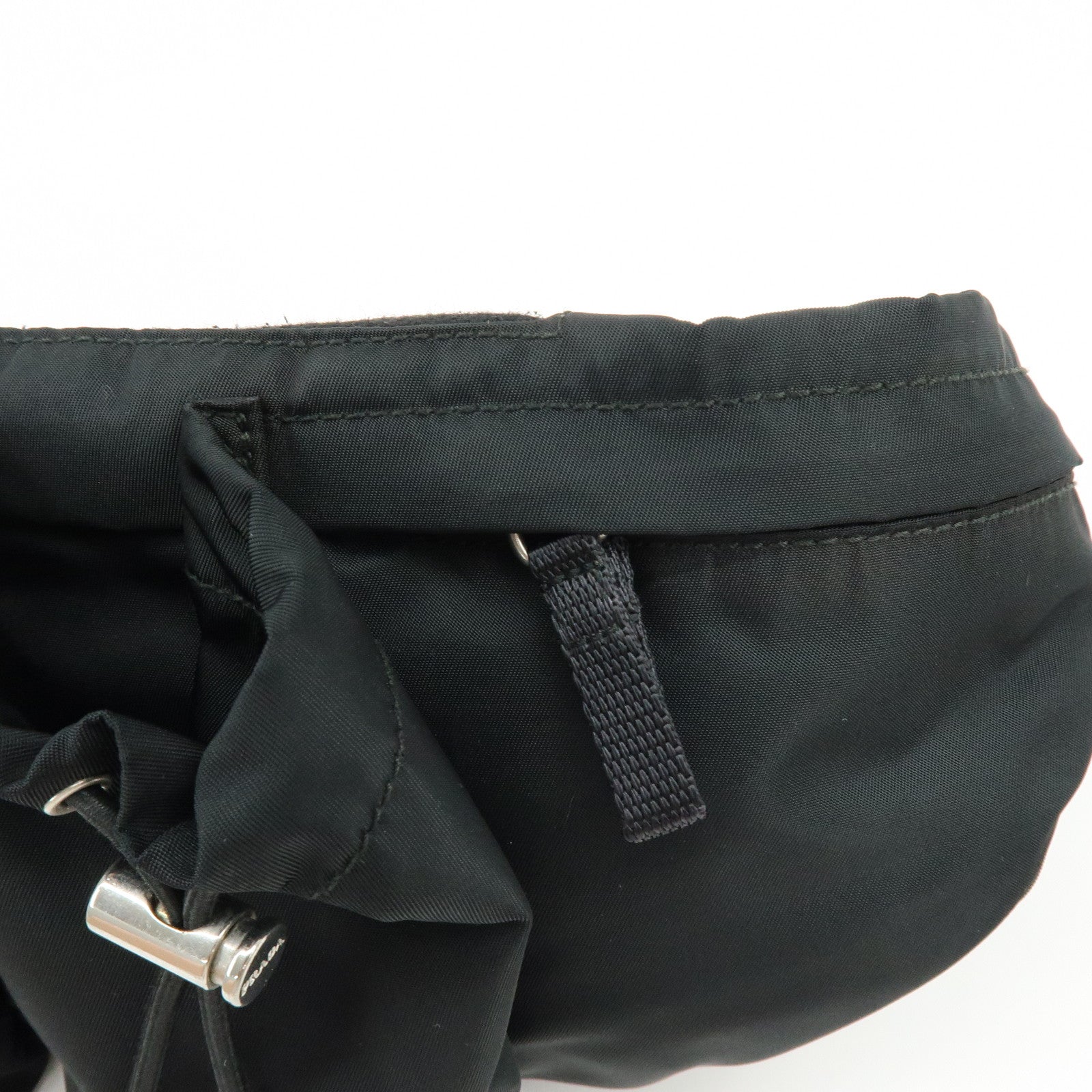 PRADA Triangle Logo Nylon Waist Bag Body Bag Black VA0056