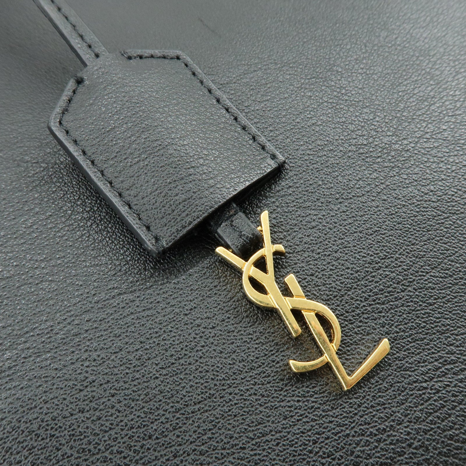 SAINT LAURENT PARIS Cassandra Leather Tote Bag Shoulder Bag Black