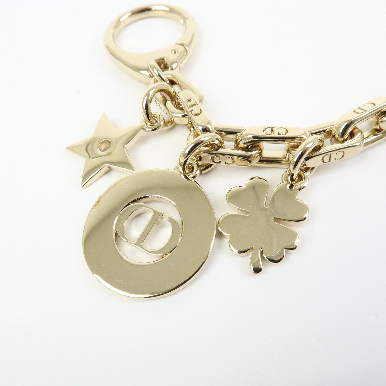 Christian Dior Logo S30 Montaigne Bee Star Metal Bag Charm Gold