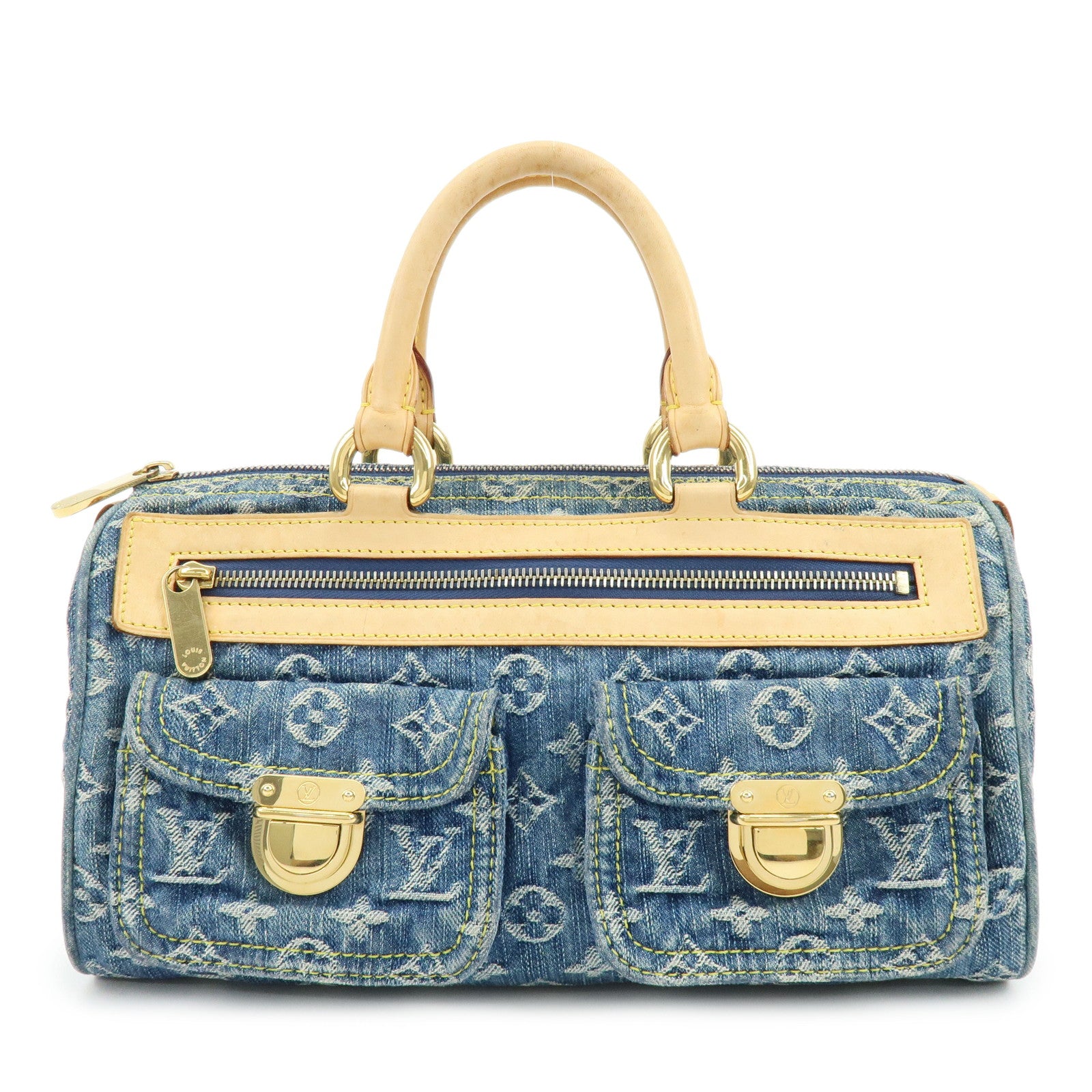 Louis Vuitton Monogram Denim Neo Speedy Boston Bag Blue M95019