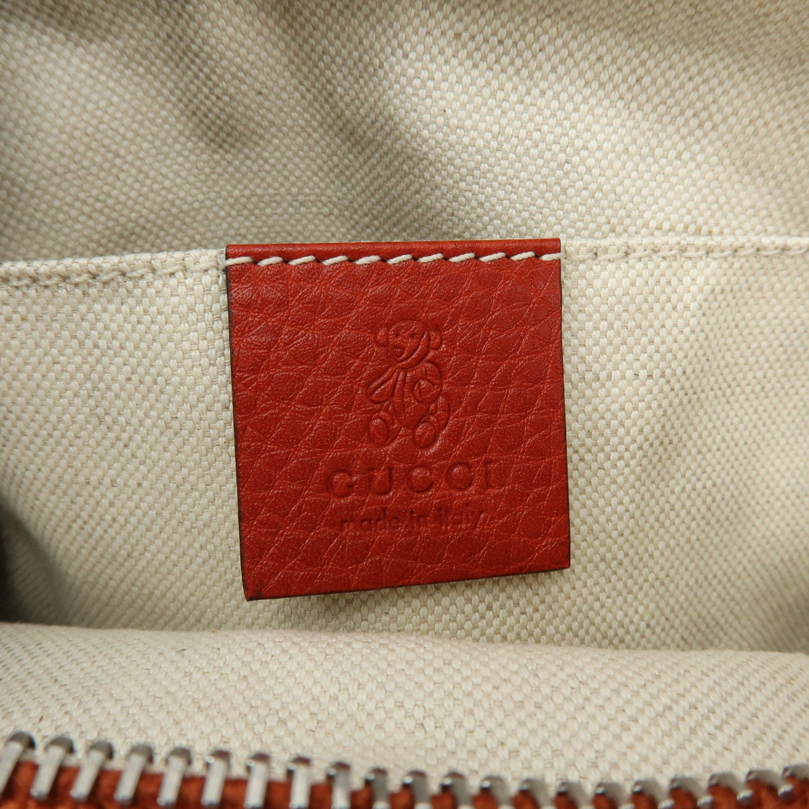 GUCCI Children's Interlocking G SOHO Leather Hand Bag Red 340618