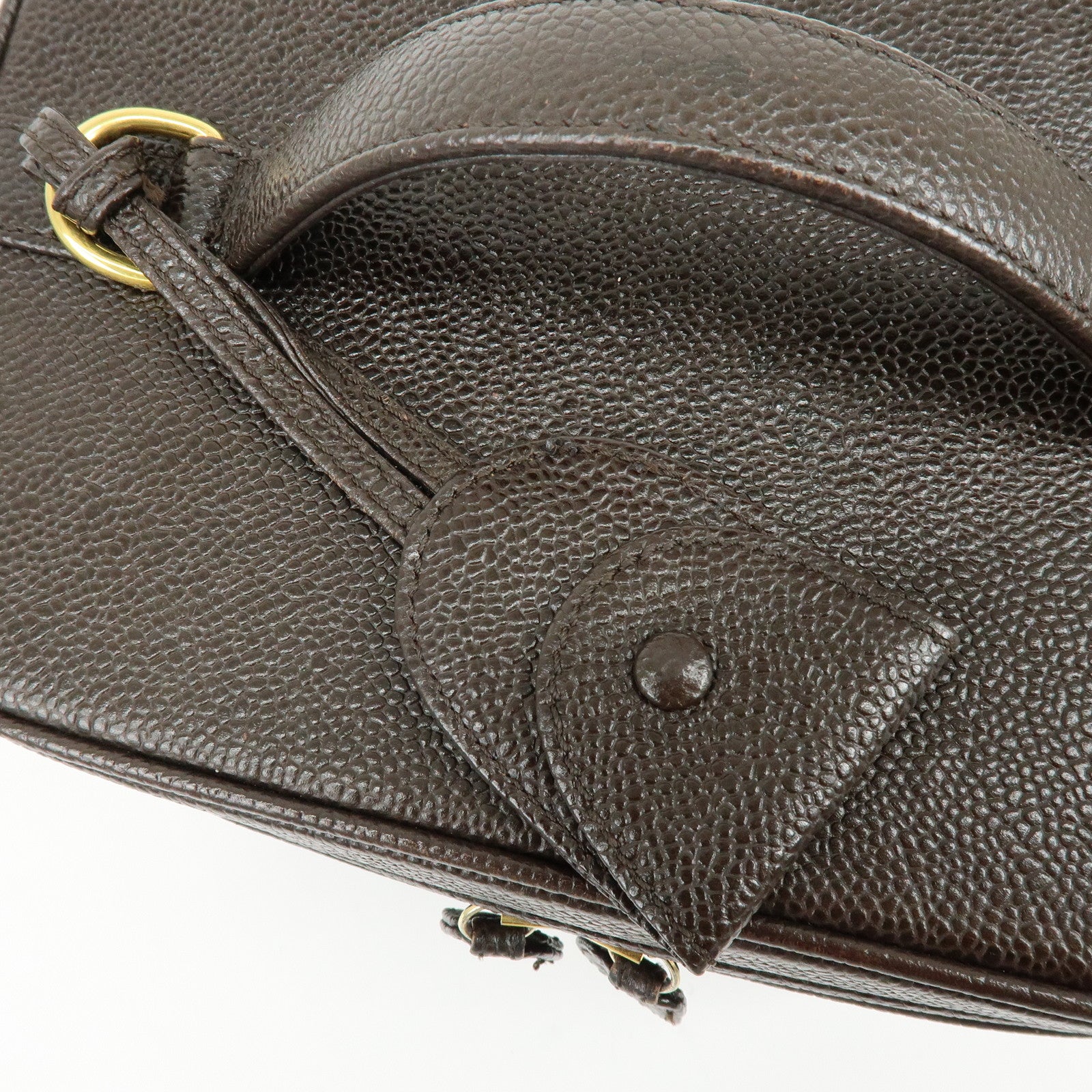 CHANEL COCO Mark Caviarskin 2WAY Bag Cosmetic Bag Black A07061