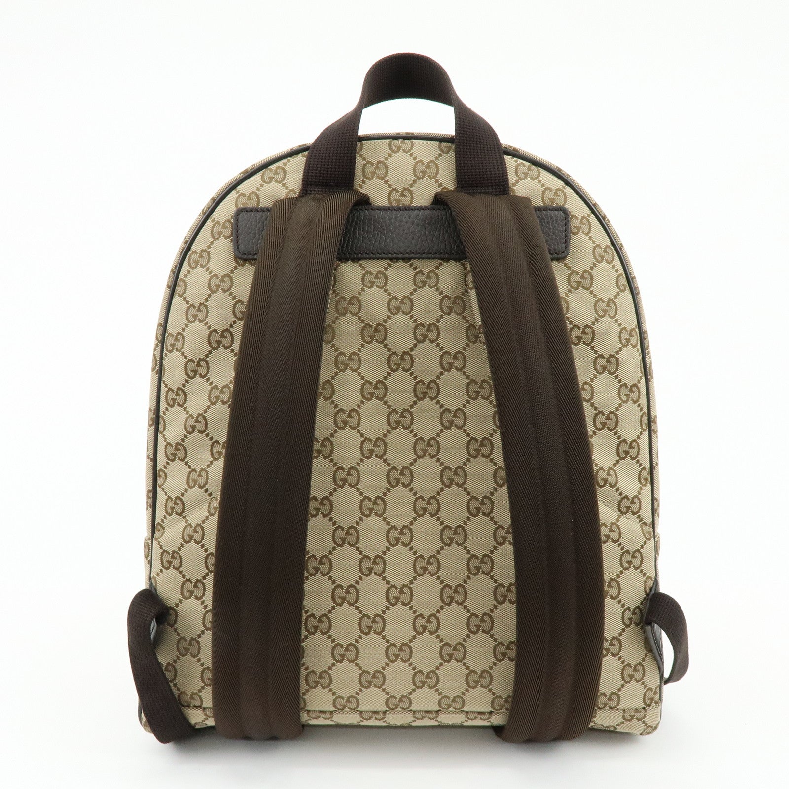 GUCCI GG Canvas Leather Backpack Rucksuck Beige Brown 449906