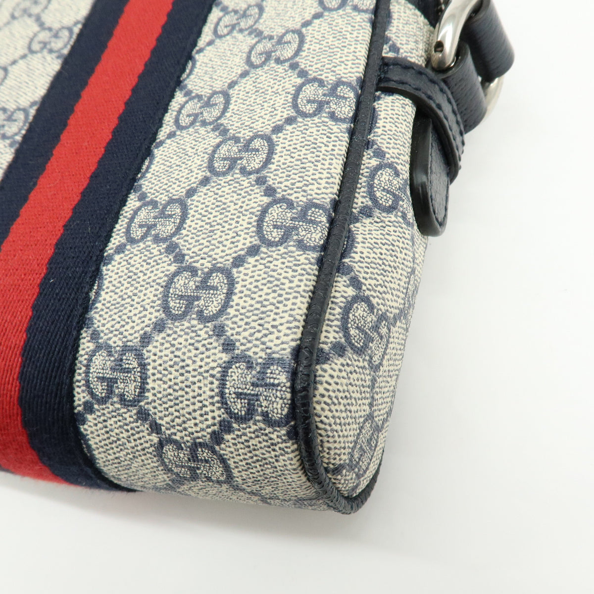 GUCCI Ophidia Sherry GG Supreme Leather Shoulder Bag Dark Navy 598127