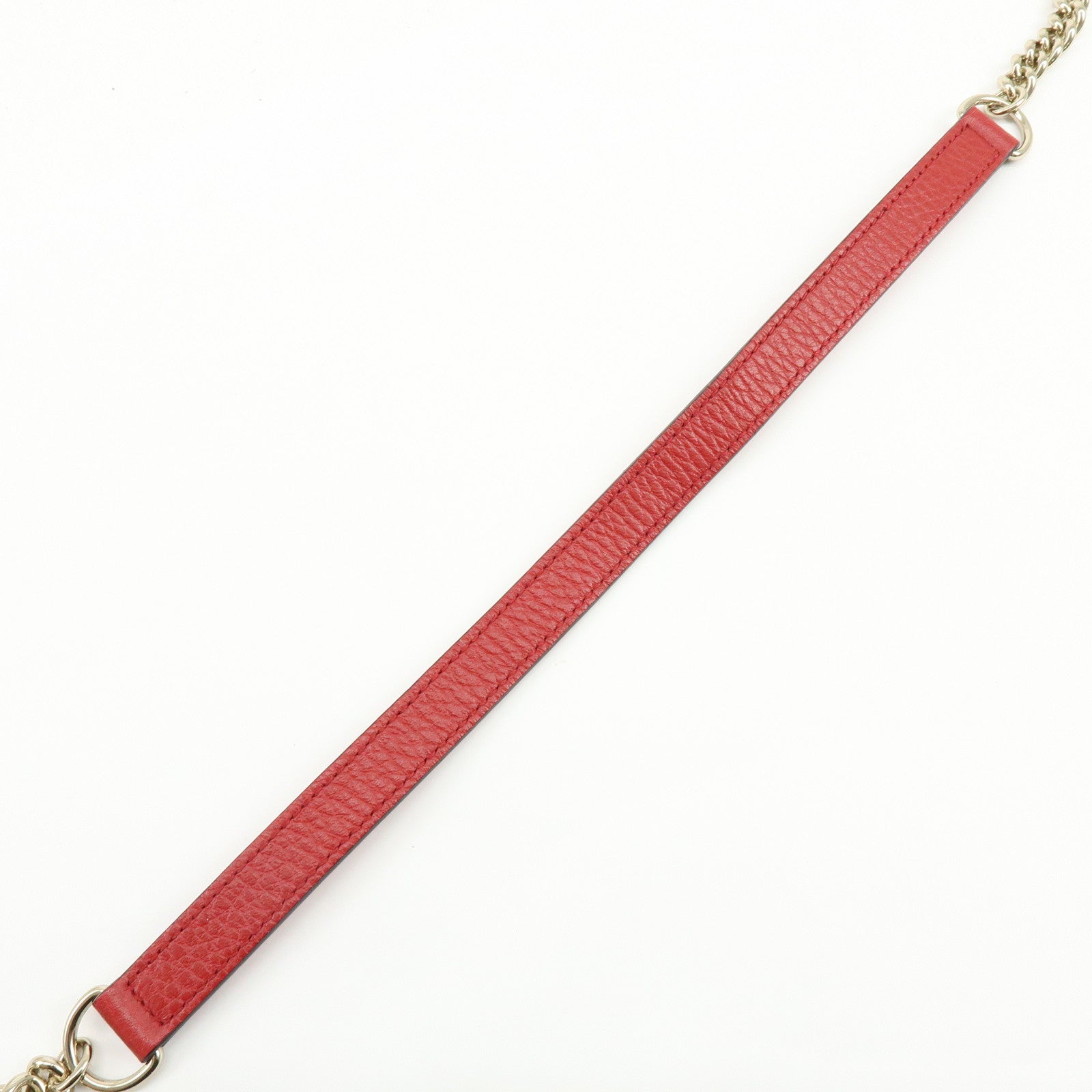 GUCCI Interlocking G Leather Chain Wallet Shoulder Bag Red 510314