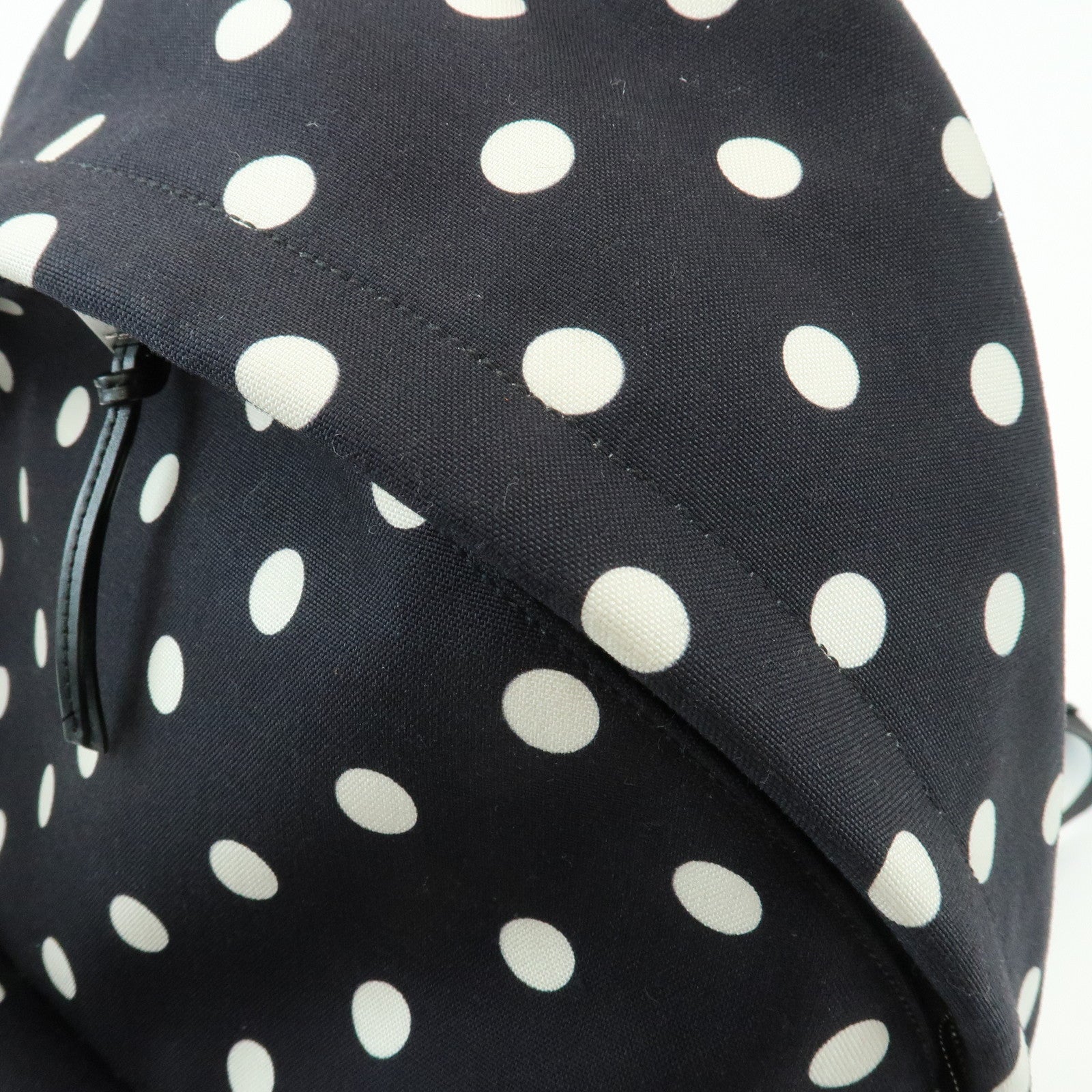 SAINT LAURENT PARIS City Canvas Backpack Rucksack Polka Dot Black White