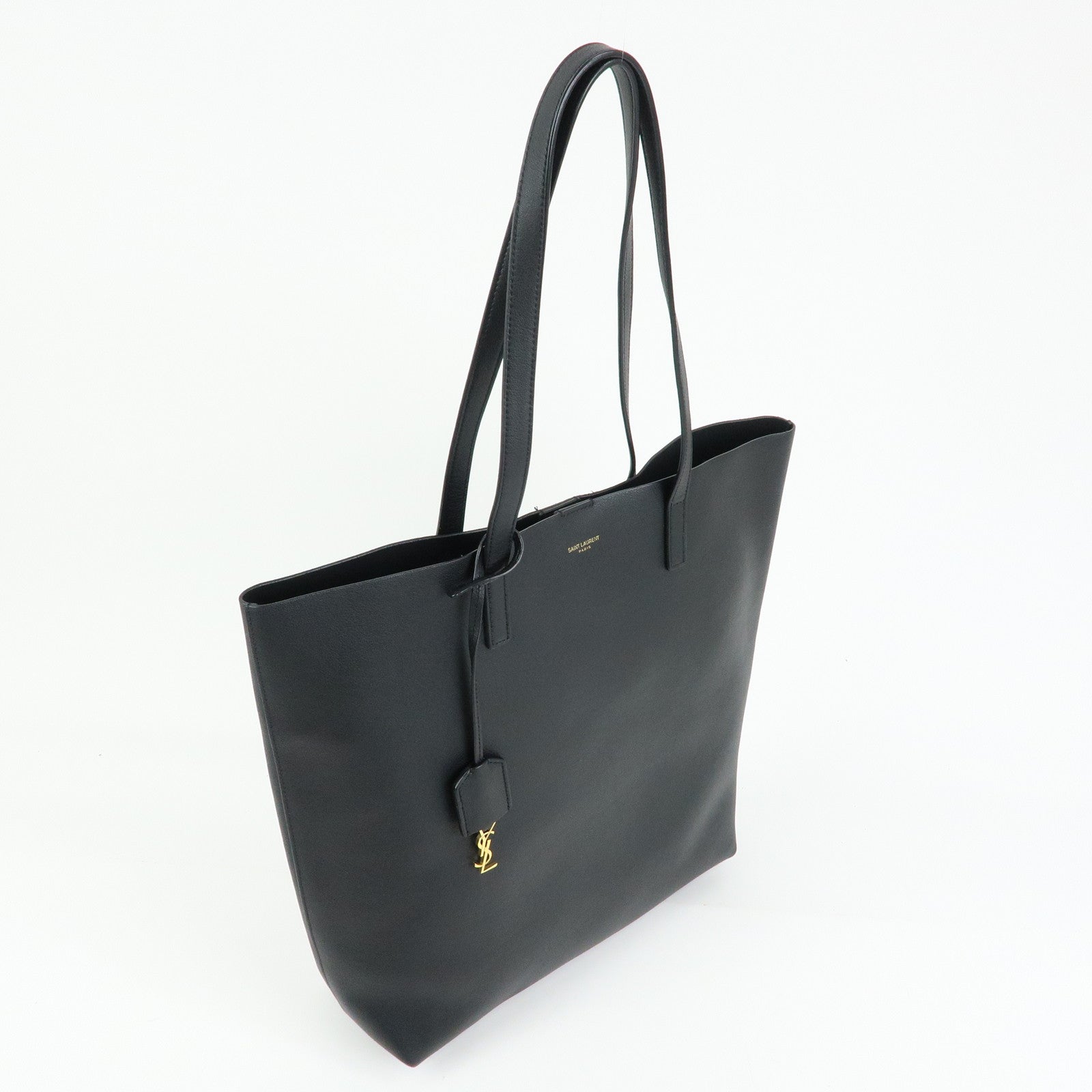SAINT LAURENT PARIS Cassandra North South Toy Shopping Bag Black 600306