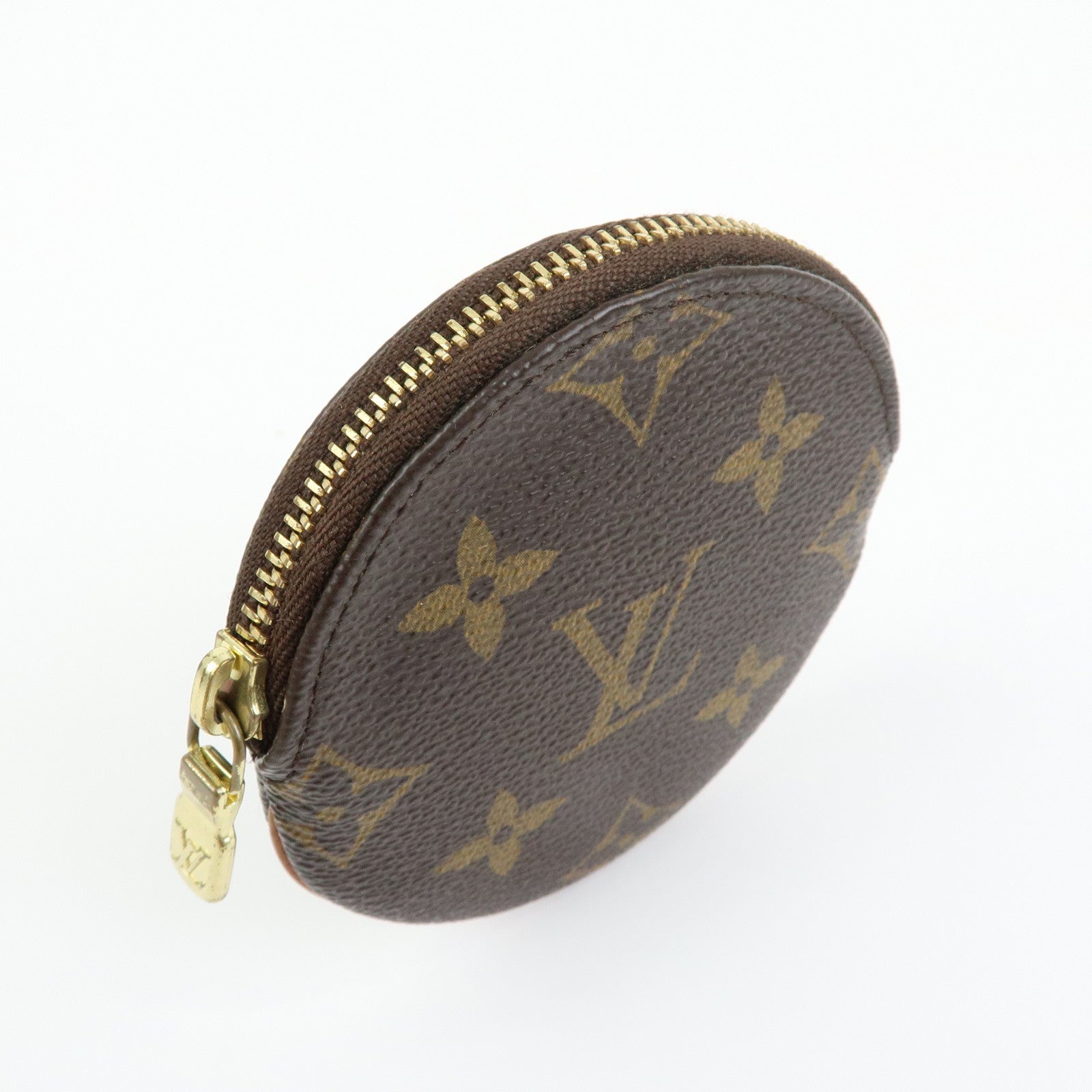 Louis Vuitton Monogram Porte Monnaie Rond Coin Case Brown M61926