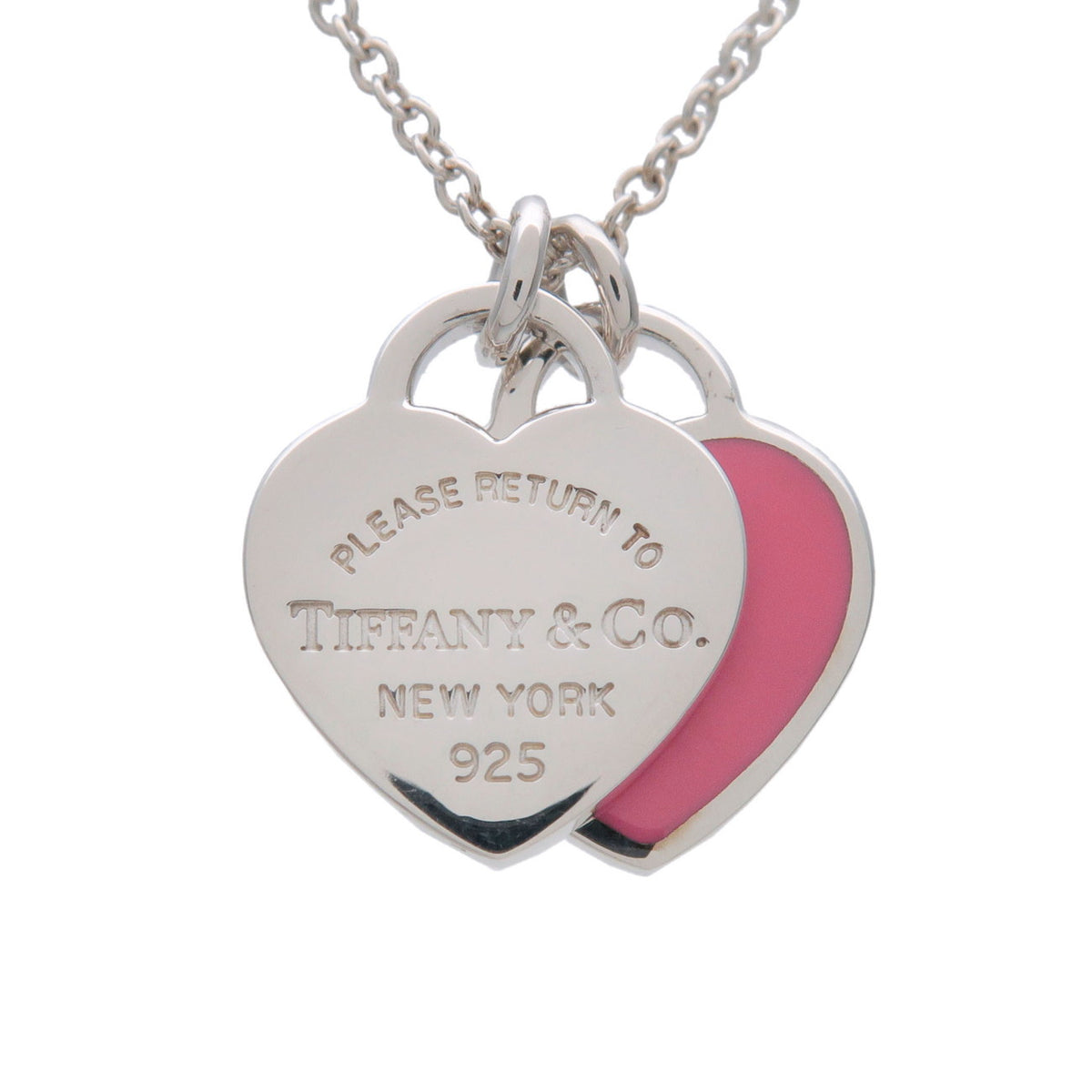 Tiffany & Co Return to Tiffany Mini Double Heart Tag Necklace SV925