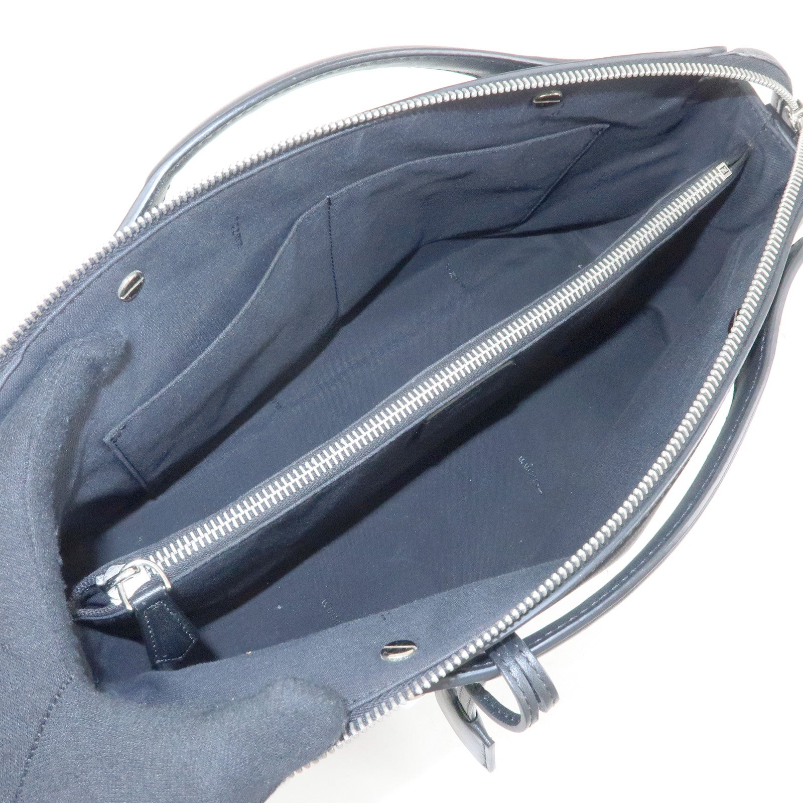 FENDI By The Way Large Leather 2Way Bag Hand Bag Black 8BL125