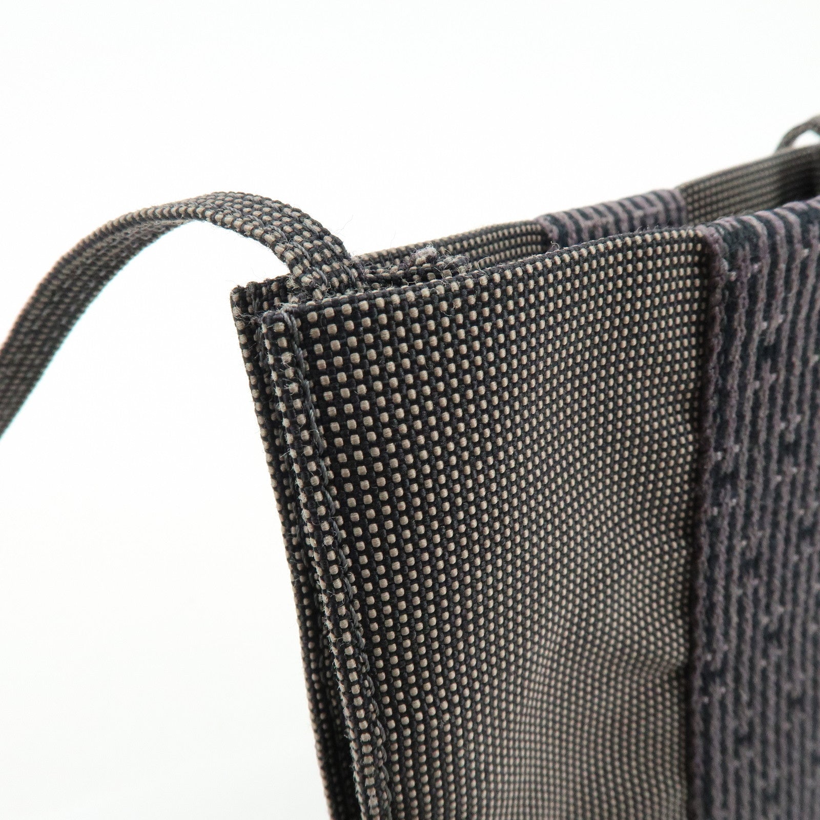 HERMES Herline Canvas Shoulder Bag Crossbody Bag Grey