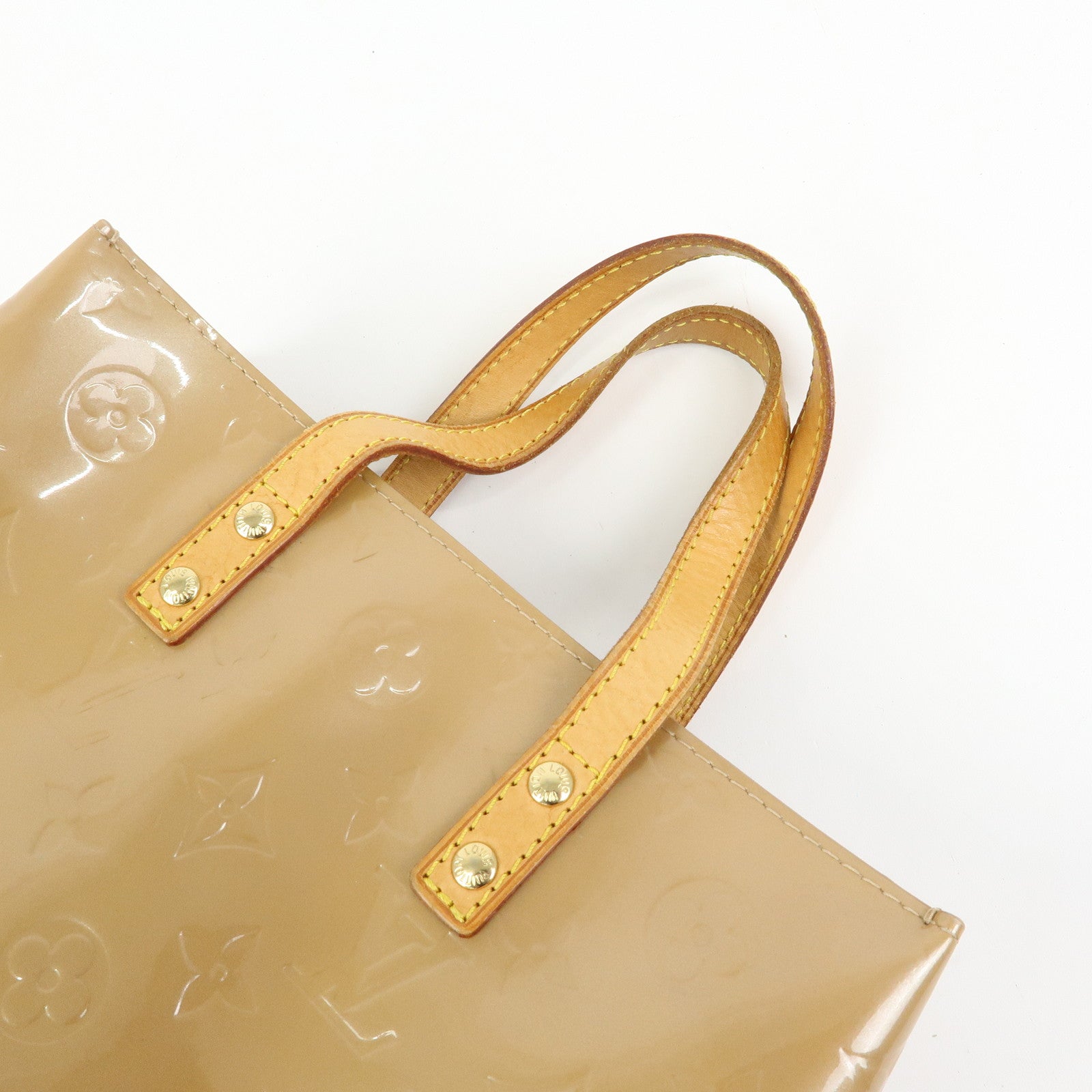 Louis Vuitton Monogram Vernis Reade PM Leather Hand Bag Noisette M91334
