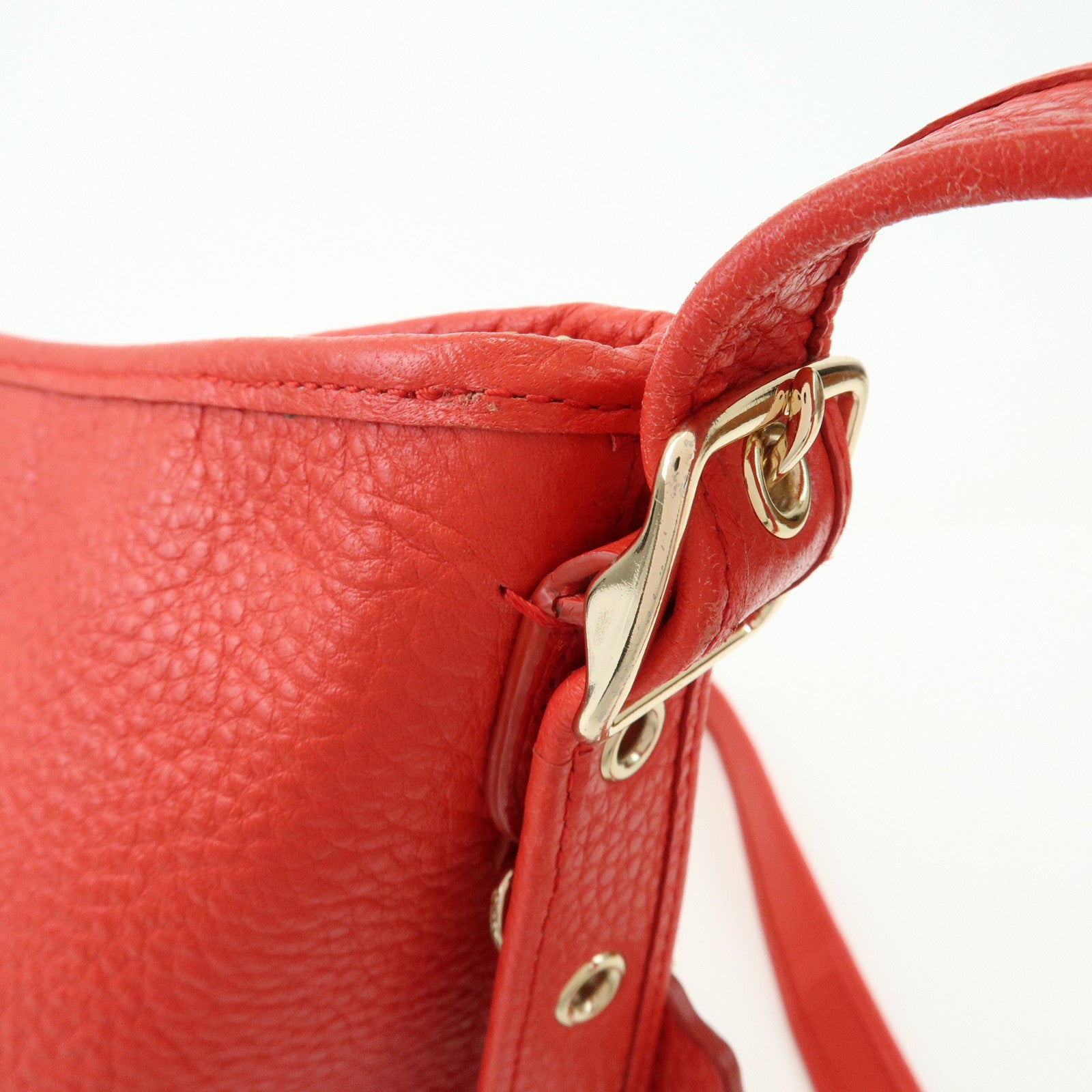 COACH Set of 3 Leather Hand Bag Shoulder Bag Brown Red