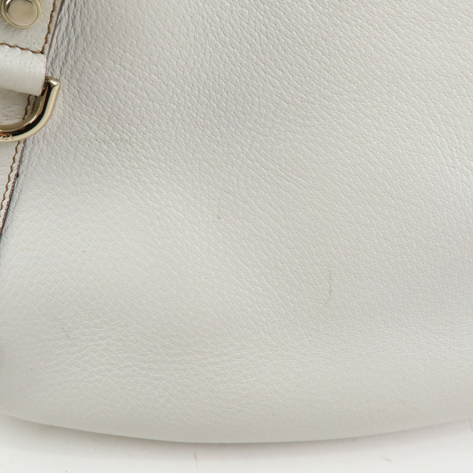 Gucci Abbey Leather Tote Bag Shoulder Bag Hand Bag White 130736