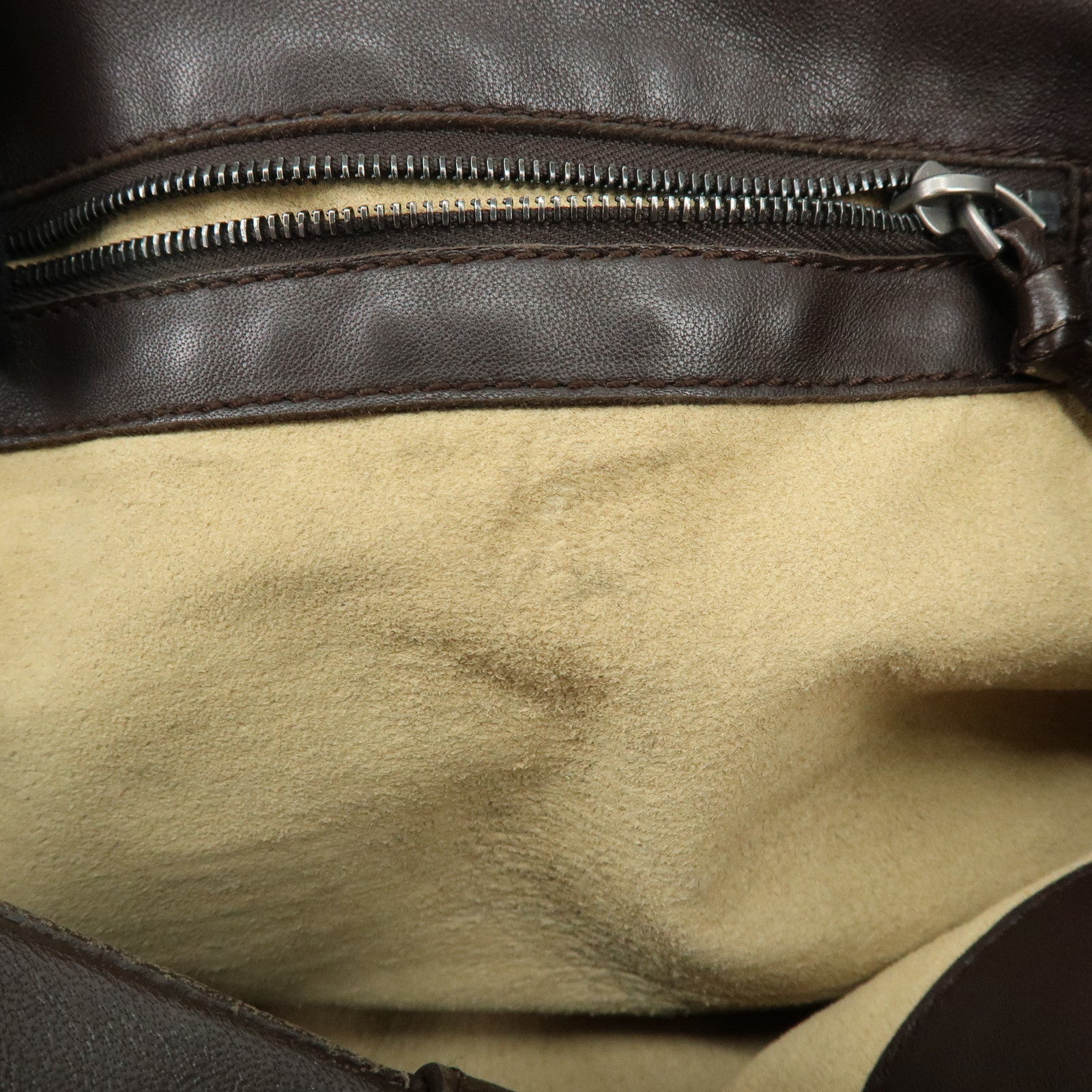 BOTTEGA VENETA Intrecciato Campana Shoulder Bag Hand Bag Brown 125787　