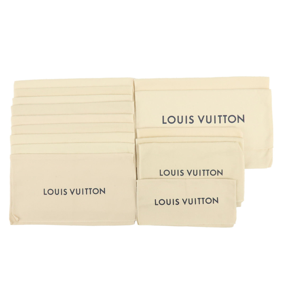 Louis Vuitton Lot of 15 Dust Bag Storage Bag Flap Style Beige