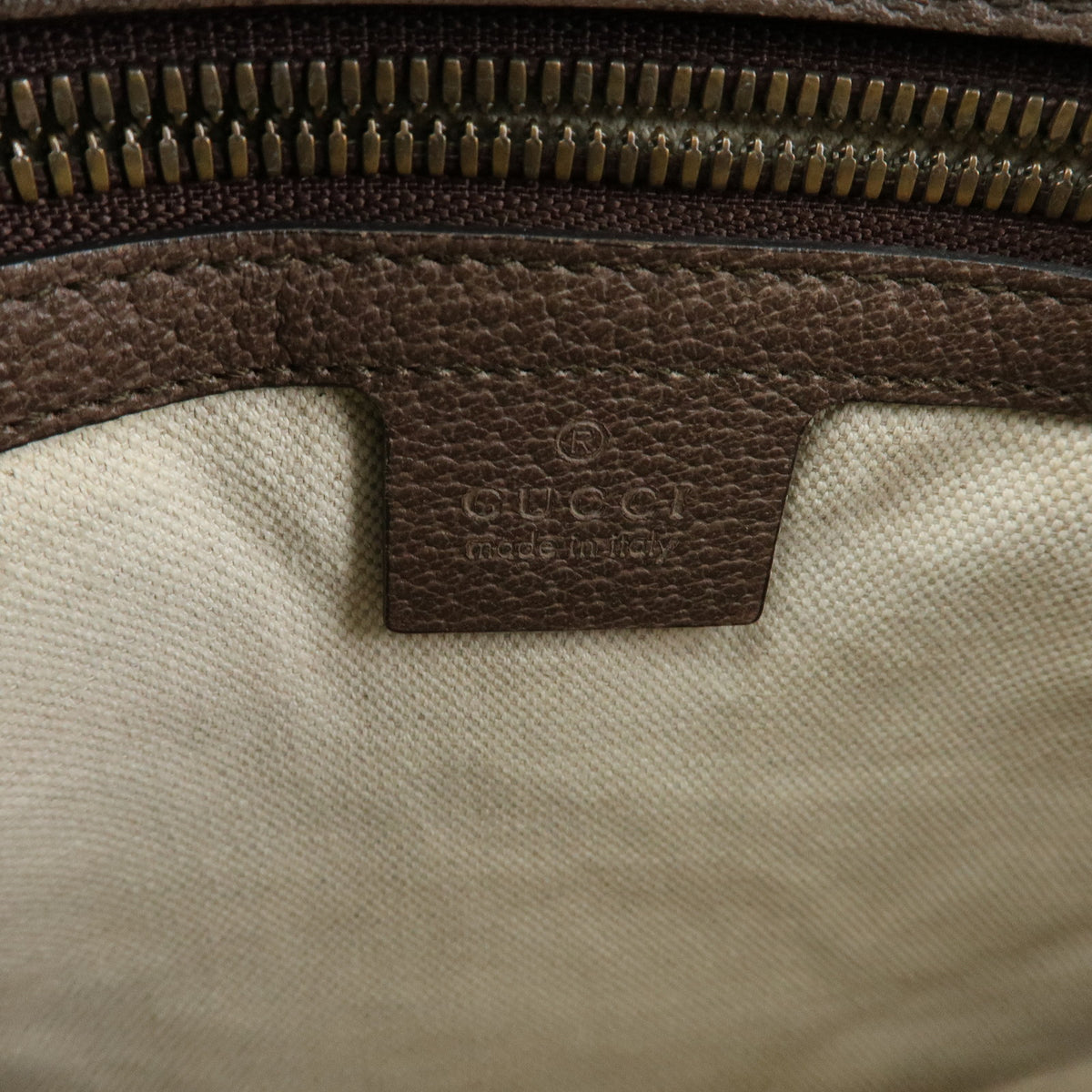 GUCCI Ophidia Sherry GG Supreme Leather Shoulder Bag Beige Brown 523354