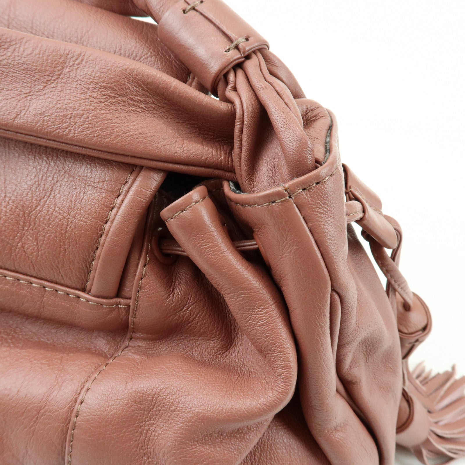 Chloe See by Chloe Leather Shoulder Bag Hand Bag Tassel Charm Pink