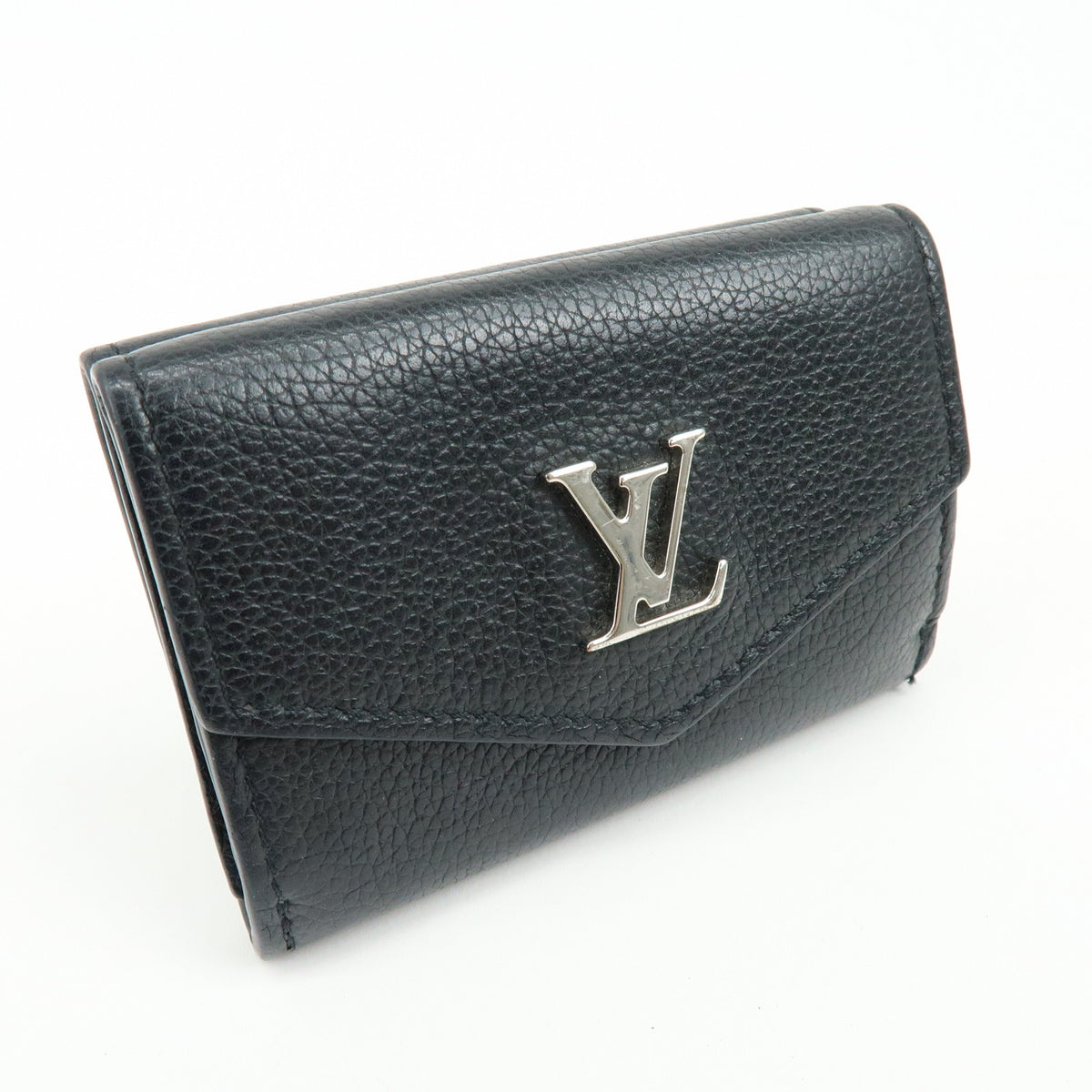 Louis Vuitton Portefeuille Lock Mini Compact Wallet Noir M63921