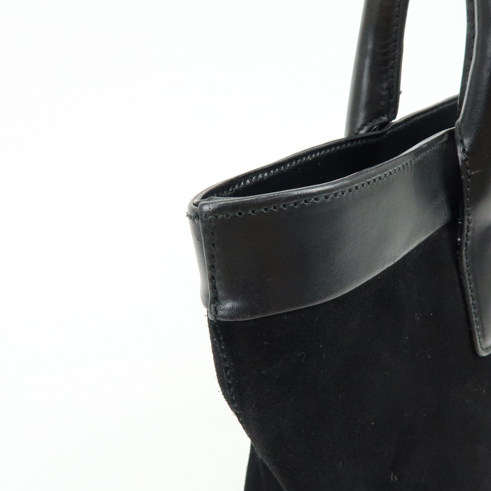 GUCCI Sherry Suede Leather Shoulder Bag Tote Bag Black 33890