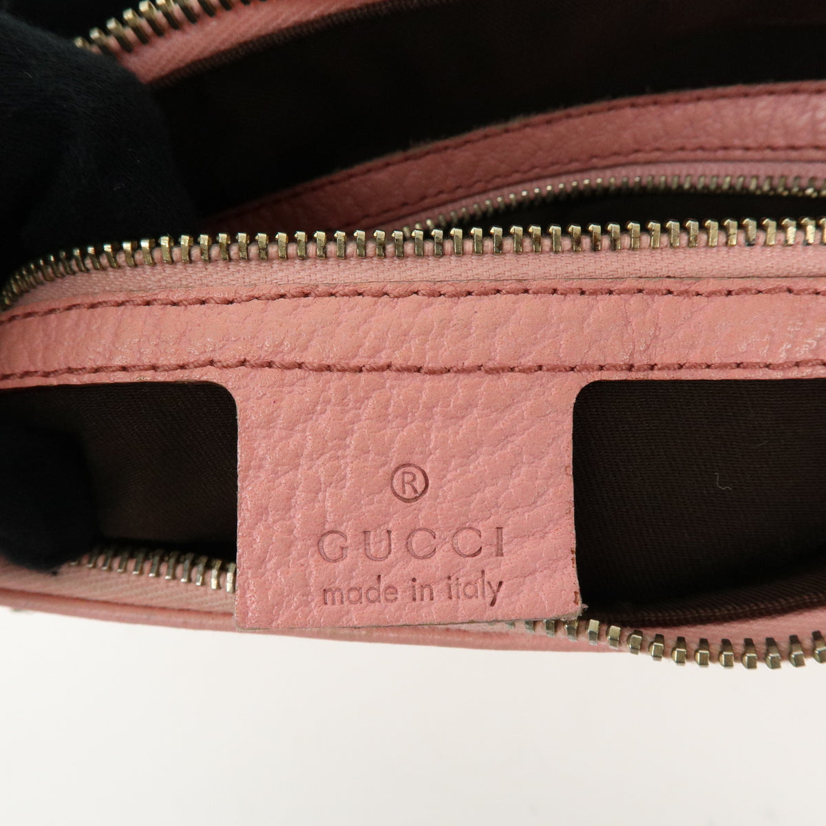 GUCCI Bamboo Leather Hand Bag Shoulder Bag Studs Pink 137378