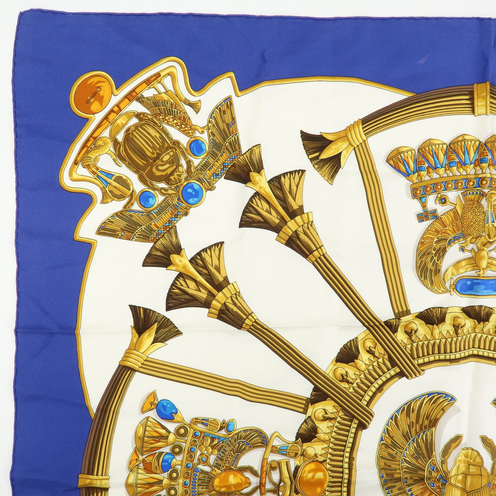 HERMES Carre 90 Lot of 2 Silk 100% Scarf brides de gala/caty Red Blue