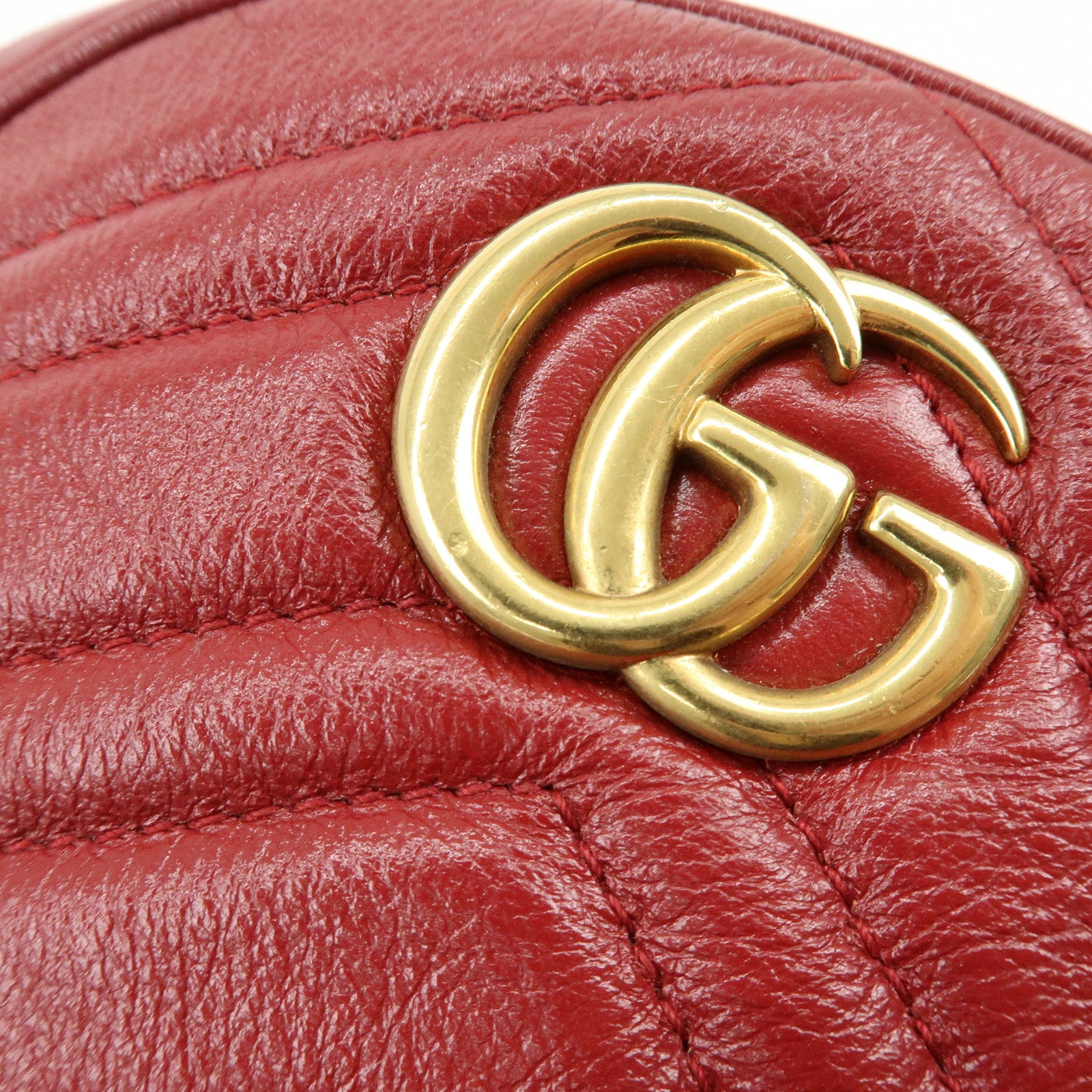 GUCCI GG Marmont Chevron Leather Chain Shoulder Bag Heart 550154
