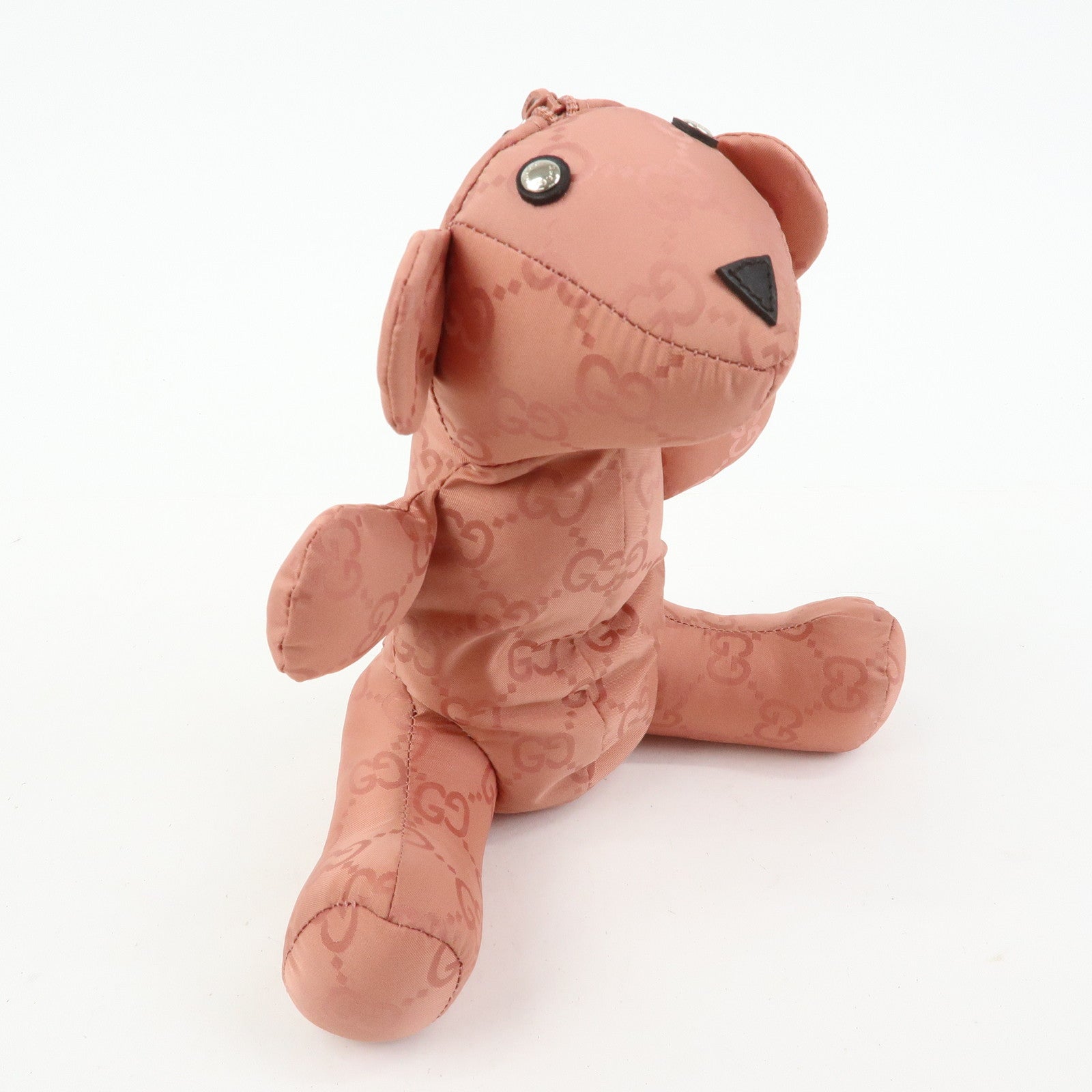 GUCCI Teddy Bear GG Nylon Cosmetic Pouch Bag Charm Pink 223669